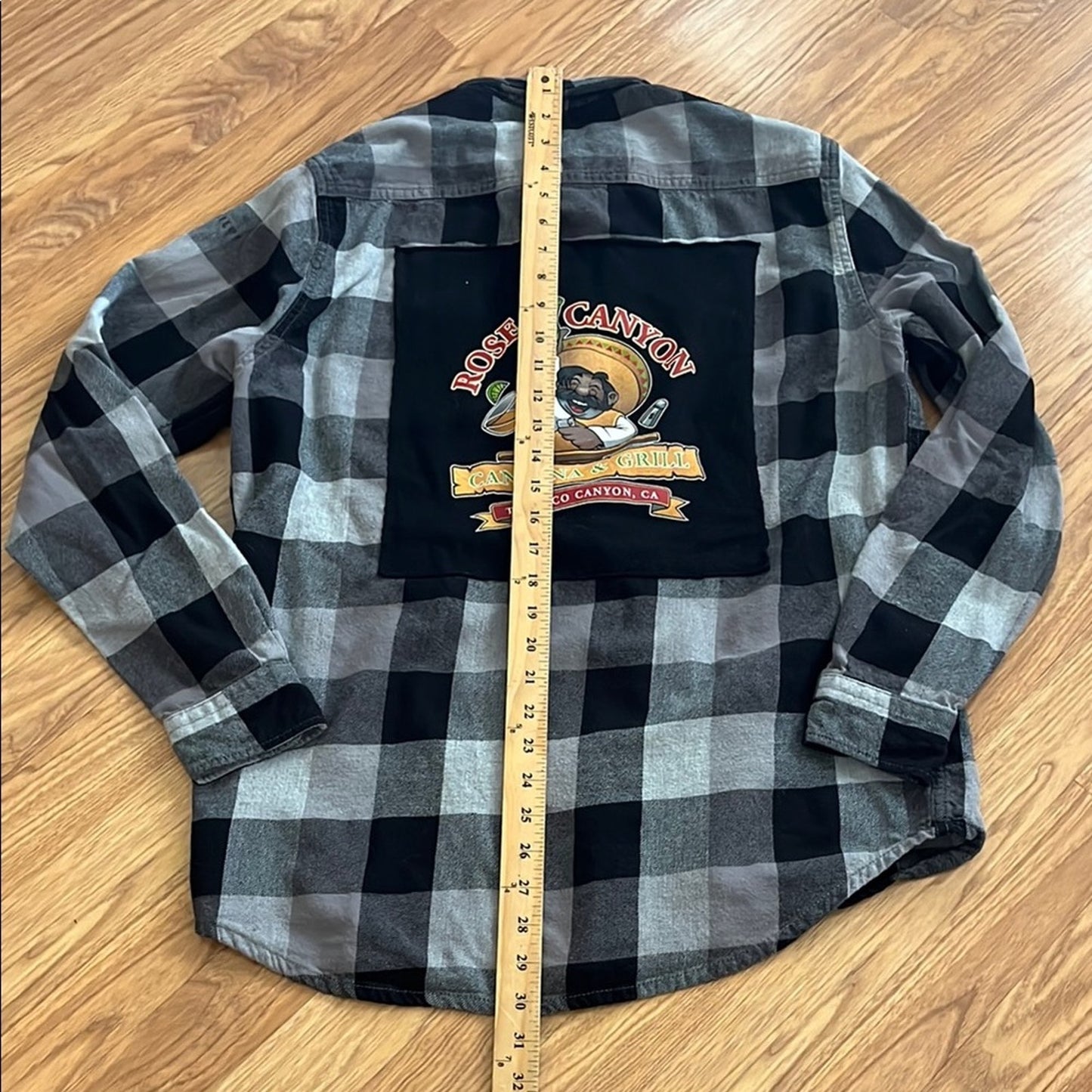 Rose Canyon Cantina & Grill Flannel Shirt upcycled unisex size Large L
