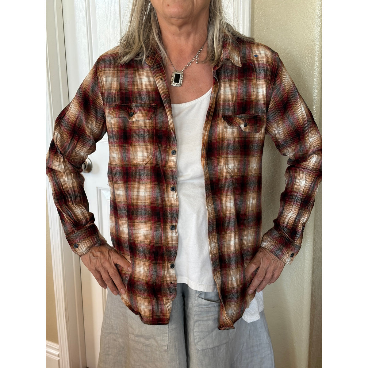 5 Seconds of Summer Upcycled Flannel Shirt Unisex Large L