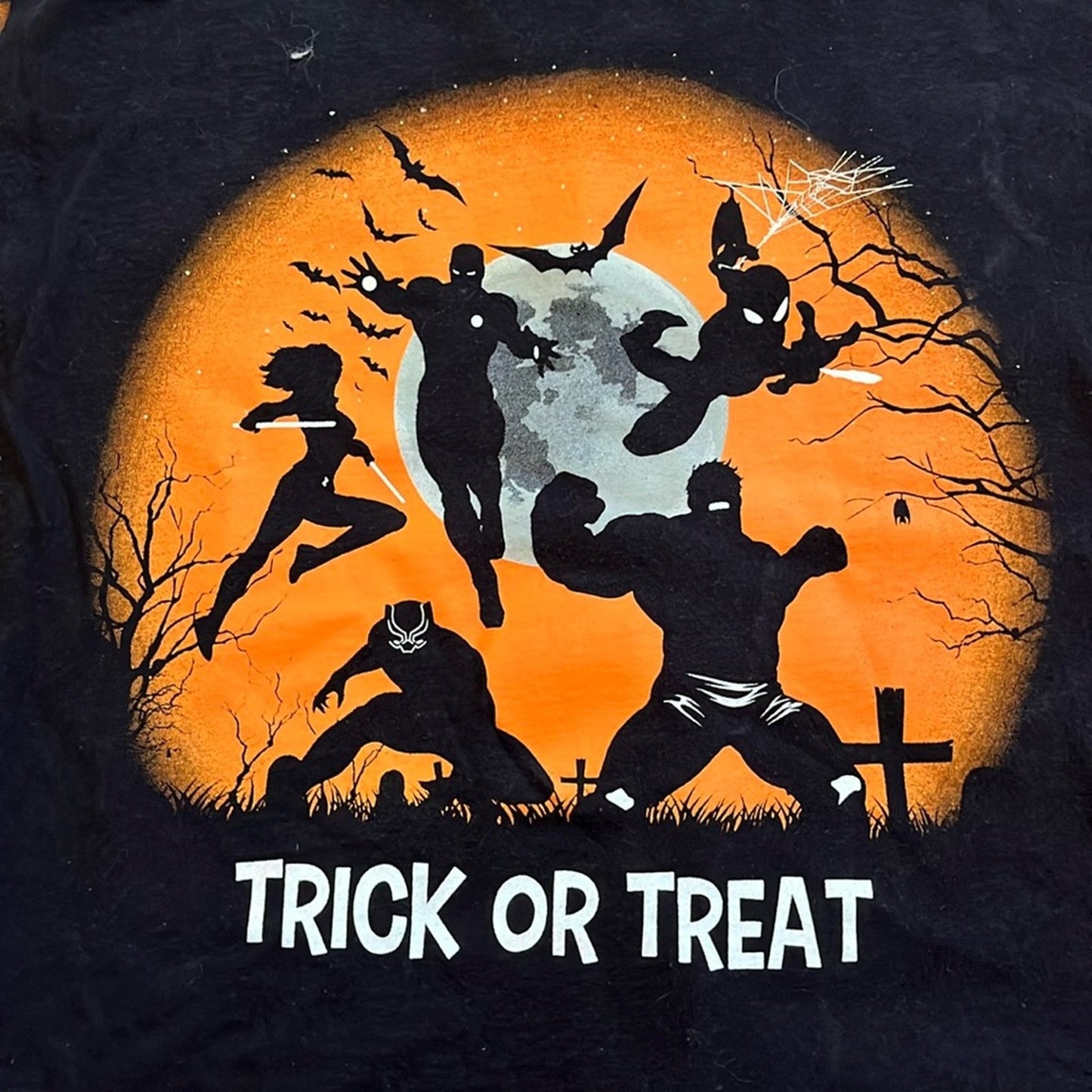 Halloween trick or treat Flannel Shirt upcycled unisex size medium