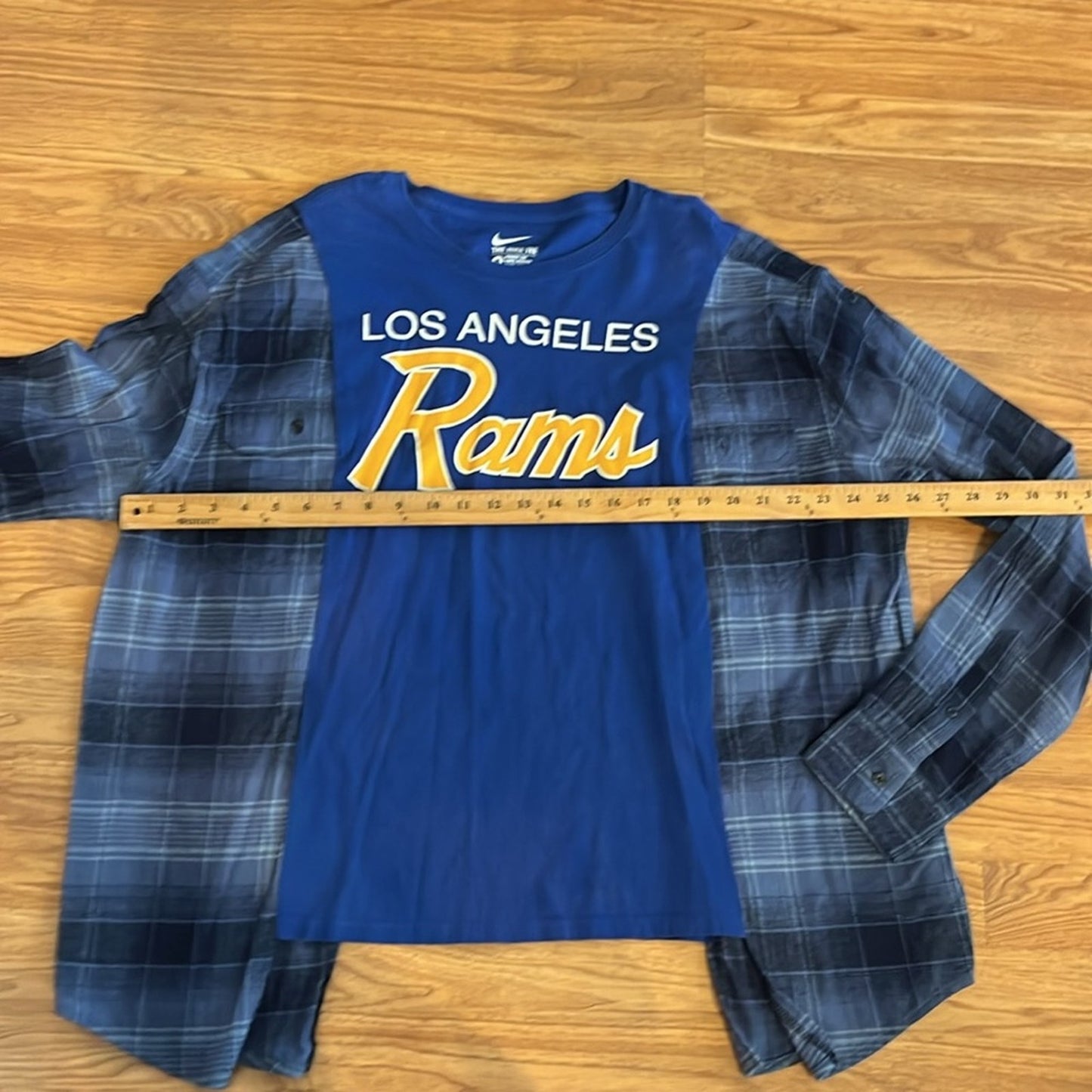Los Angeles Rams LA Flannel Shirt / Sweatshirt upcycled unisex one size