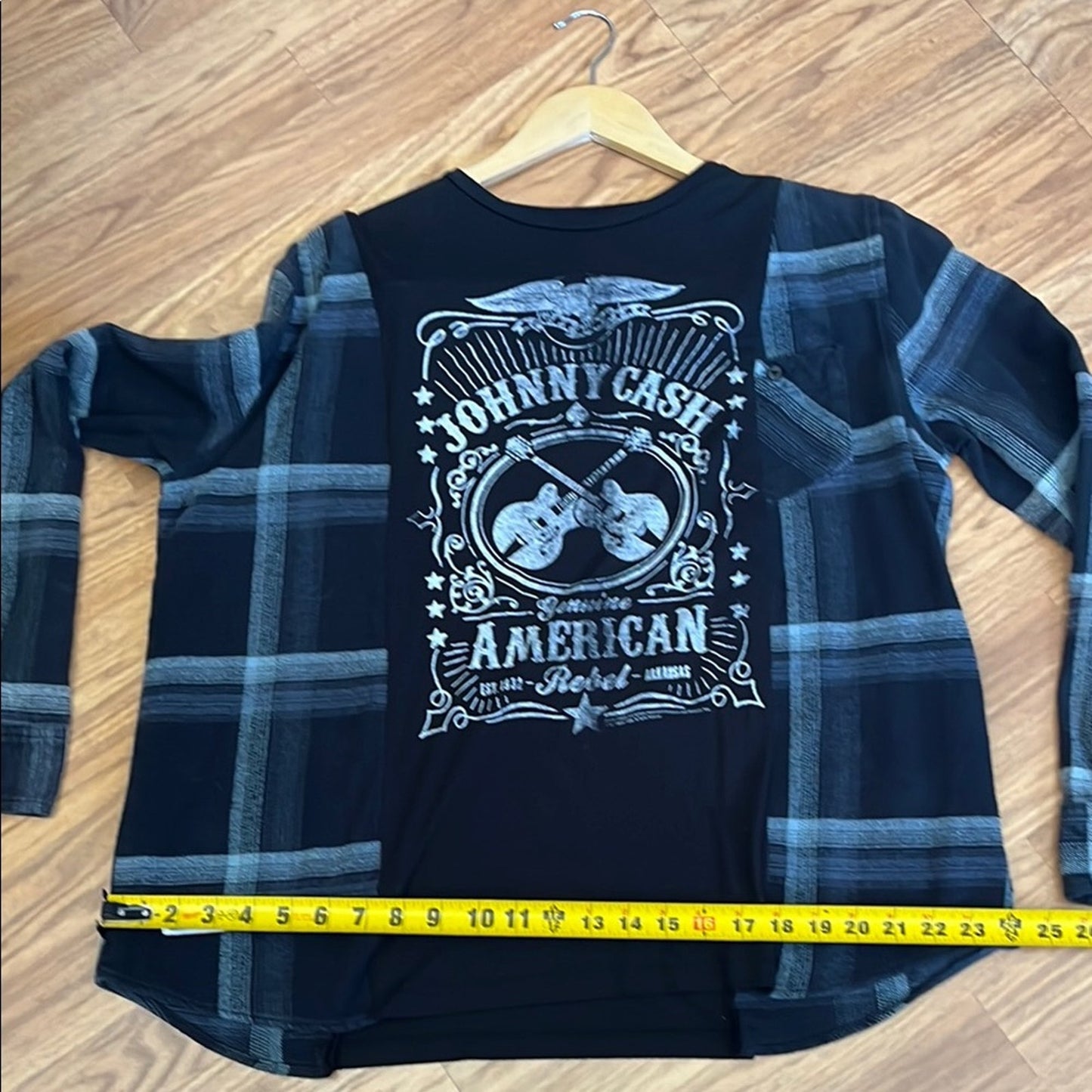 Johnny Cash Flannel Shirt / Sweatshirt upcycled unisex one size