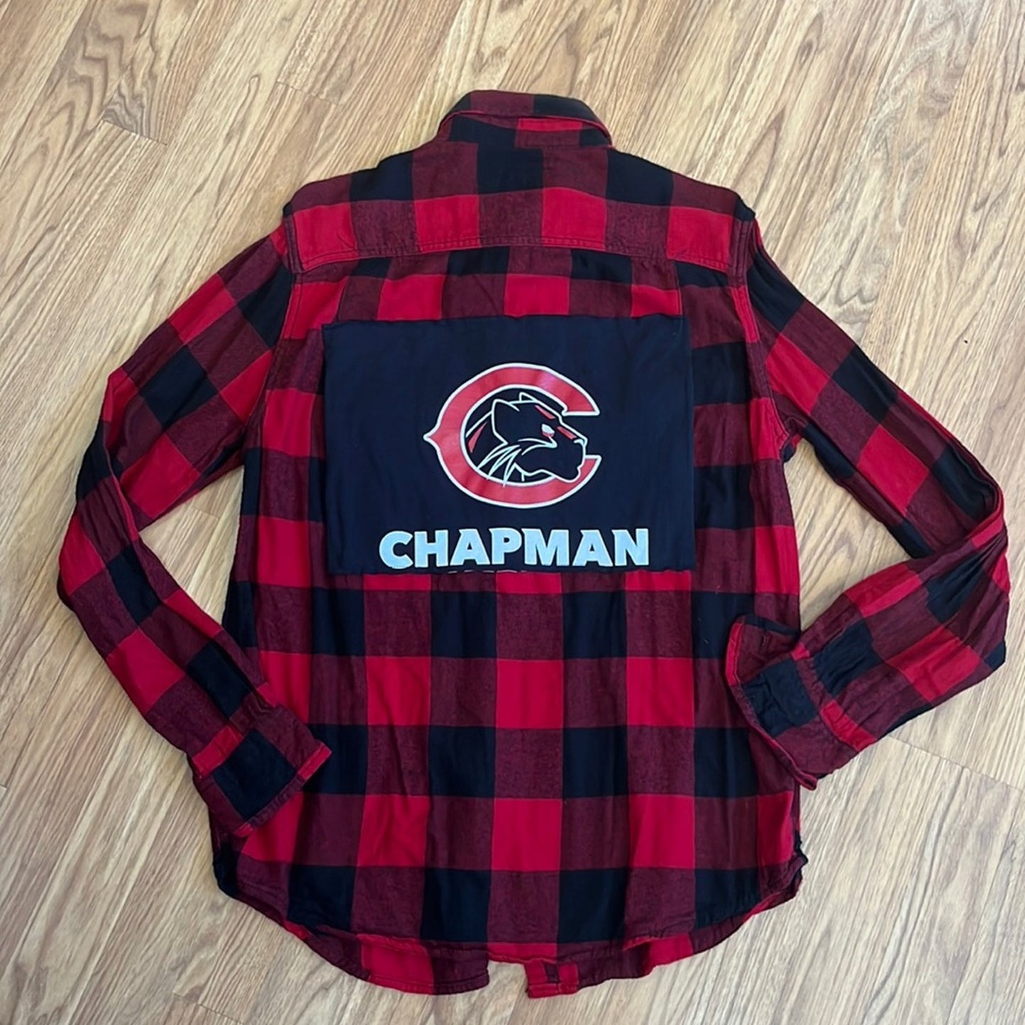 Chapman University Flannel Shirt upcycled one of a kind size Meidum unisex