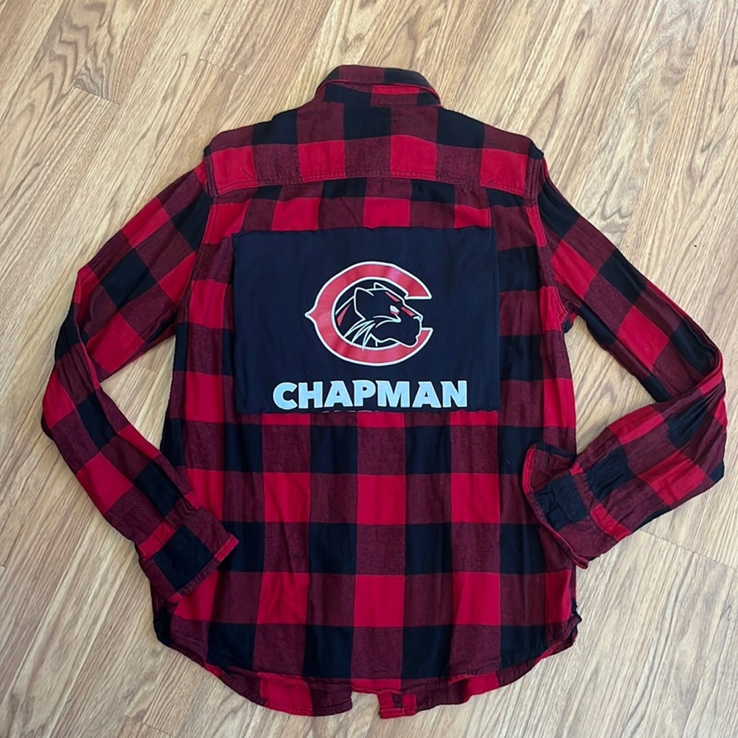 Chapman University Flannel Shirt upcycled one of a kind size Medium unisex