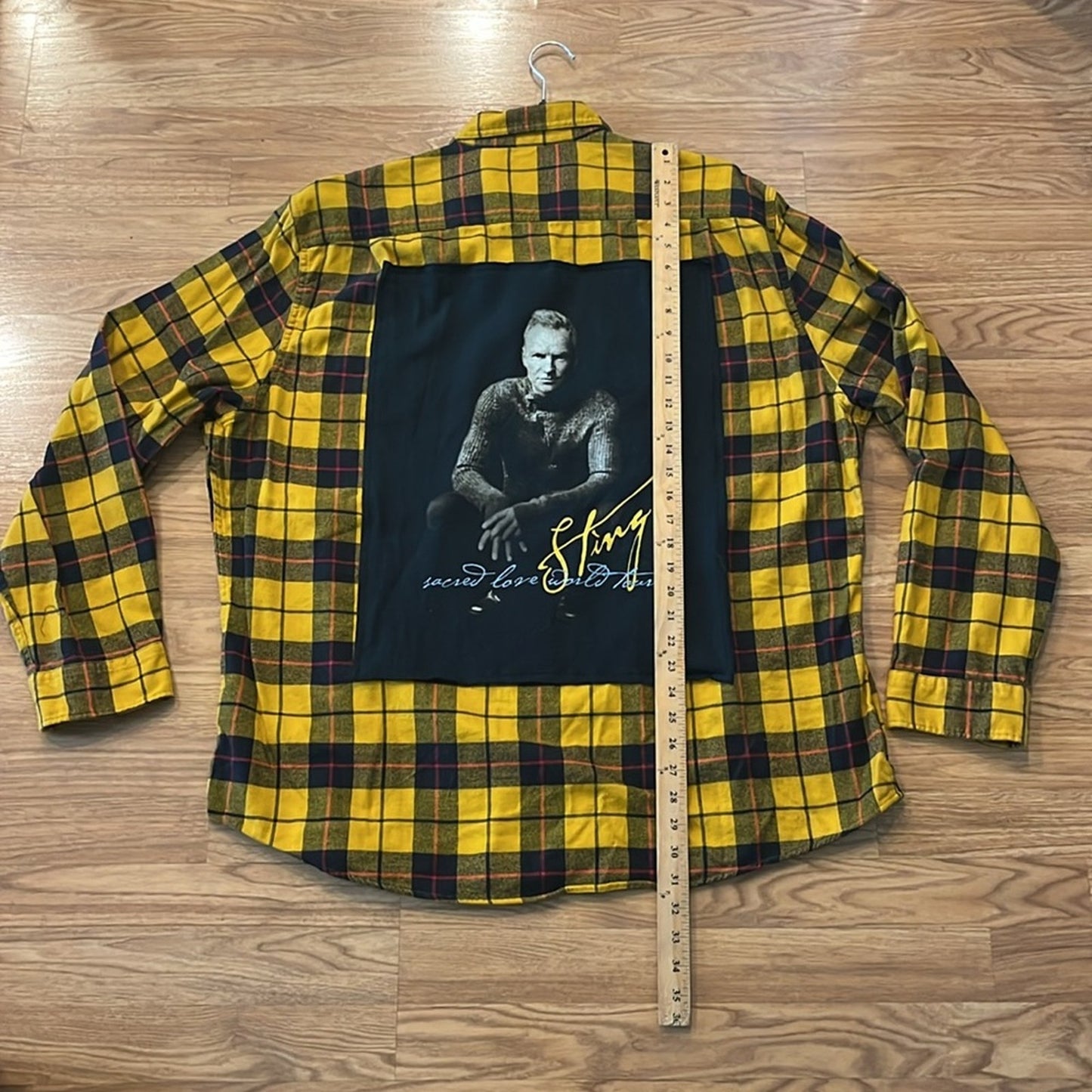 Sting Upcycled Flannel Shirt Handmade Unisex Size XXL 2XL