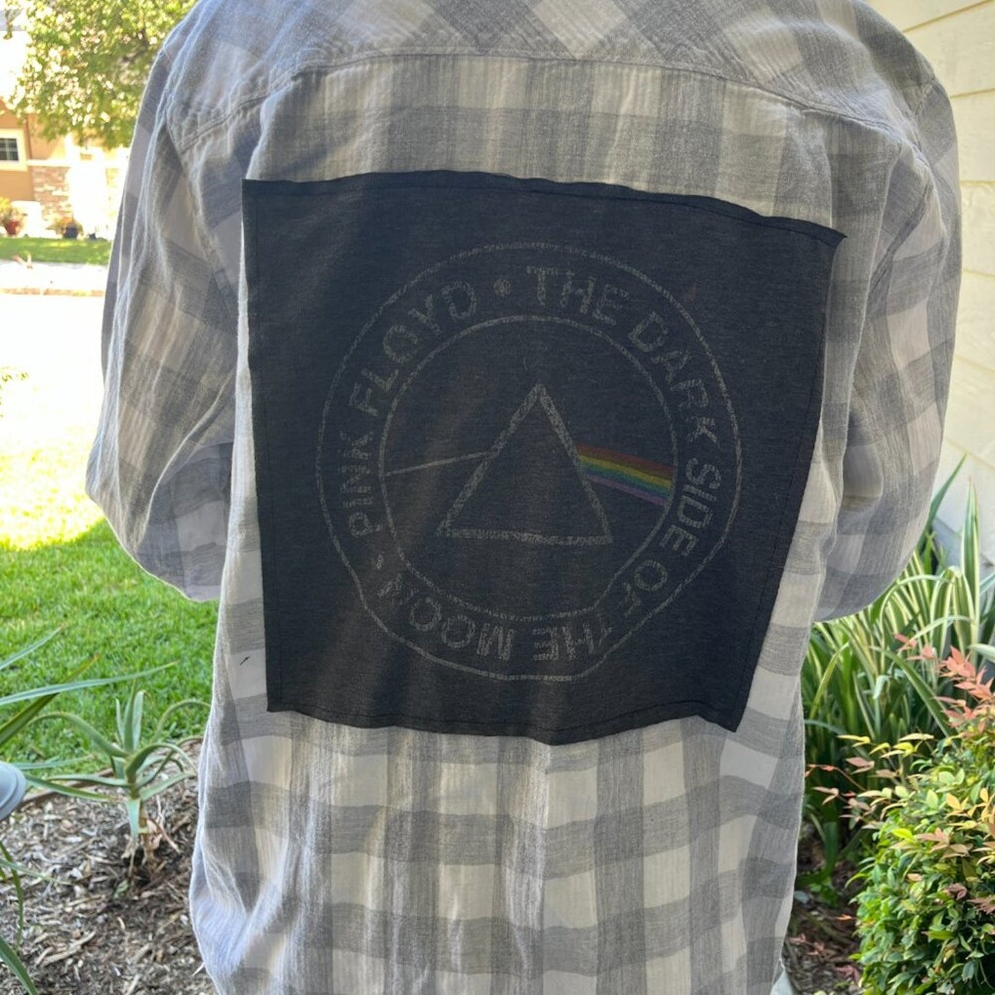 Pink Floyd Flannel Shirt upcycled one of a Kind Unisex Large