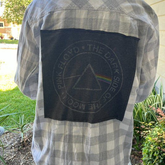 Pink Floyd Flannel Shirt upcycled one of a Kind Unisex Large