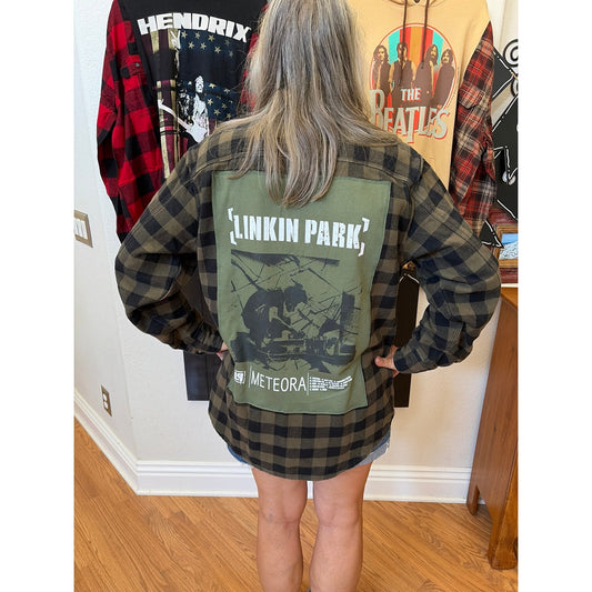 Linkin Park Upcycled Flannel Shirt Unisex Large L