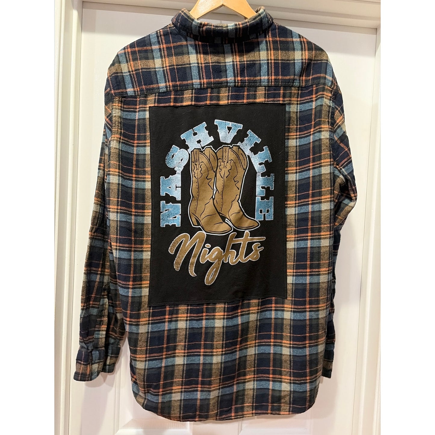 Nashville Nights Upcycled Flannel Shirt Unisex Size XXL