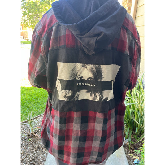 Britney Spears Flannel Shirt upcycled one of a kind Large