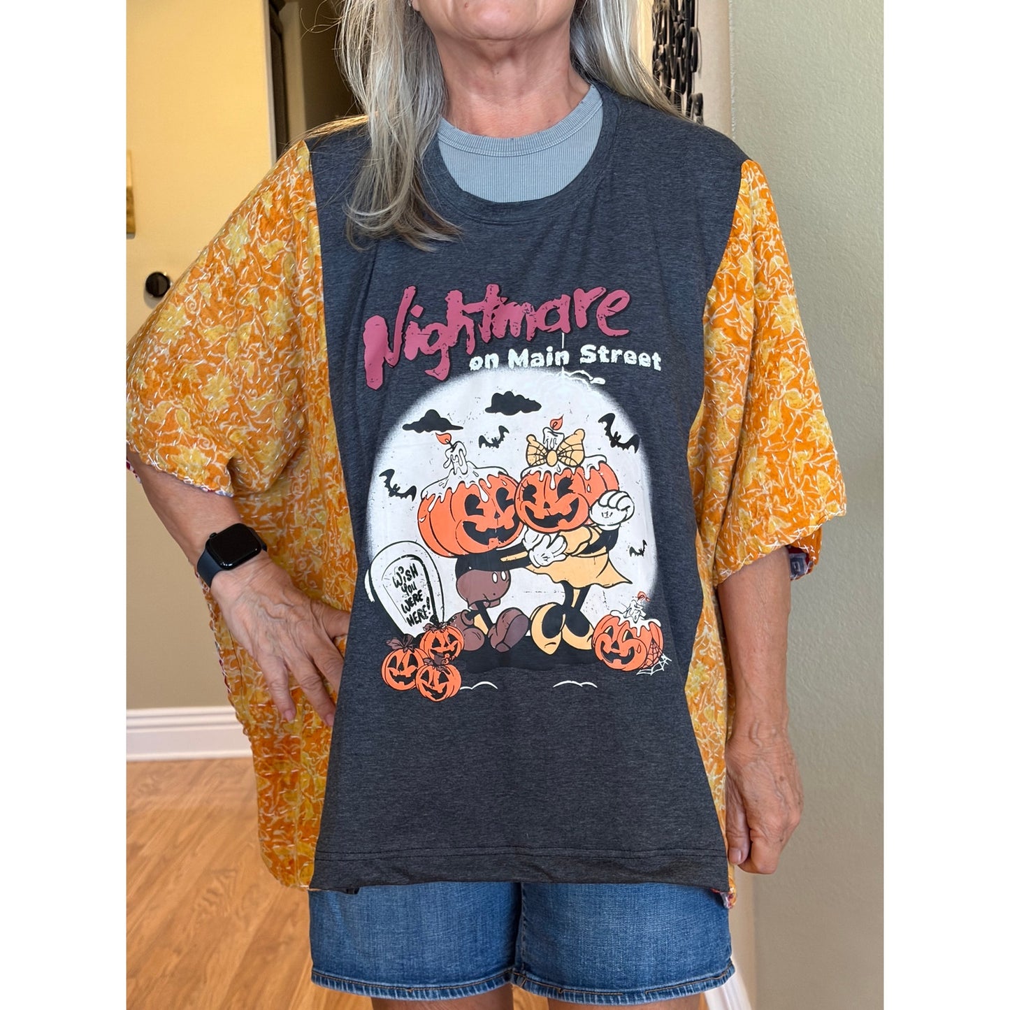 Nightmare on Main Street Upcycled Kantha Tunic Top Shirt OS