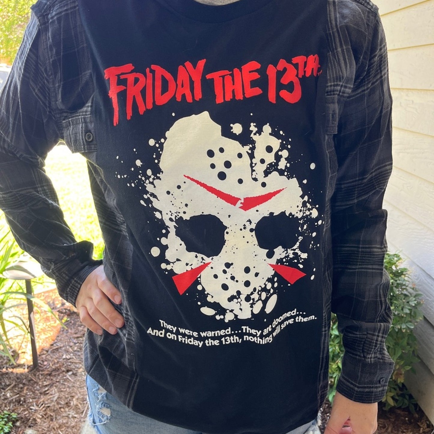 Friday the 13th Halloween Flannel Shirt Sweatshirt unisex one size