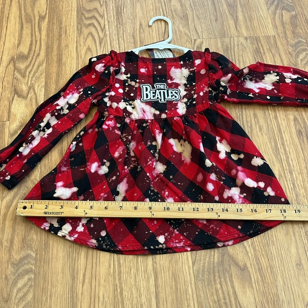 The Beatles Bleaches Flannel Dress upcycled Size 3T