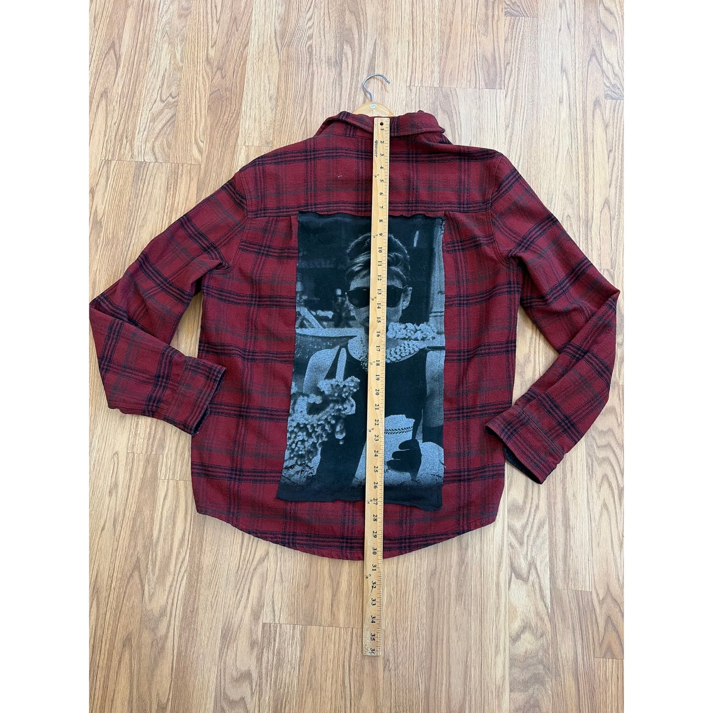Audrey Hepburn Upcycled Flannel Shirt Unisex Size Medium M