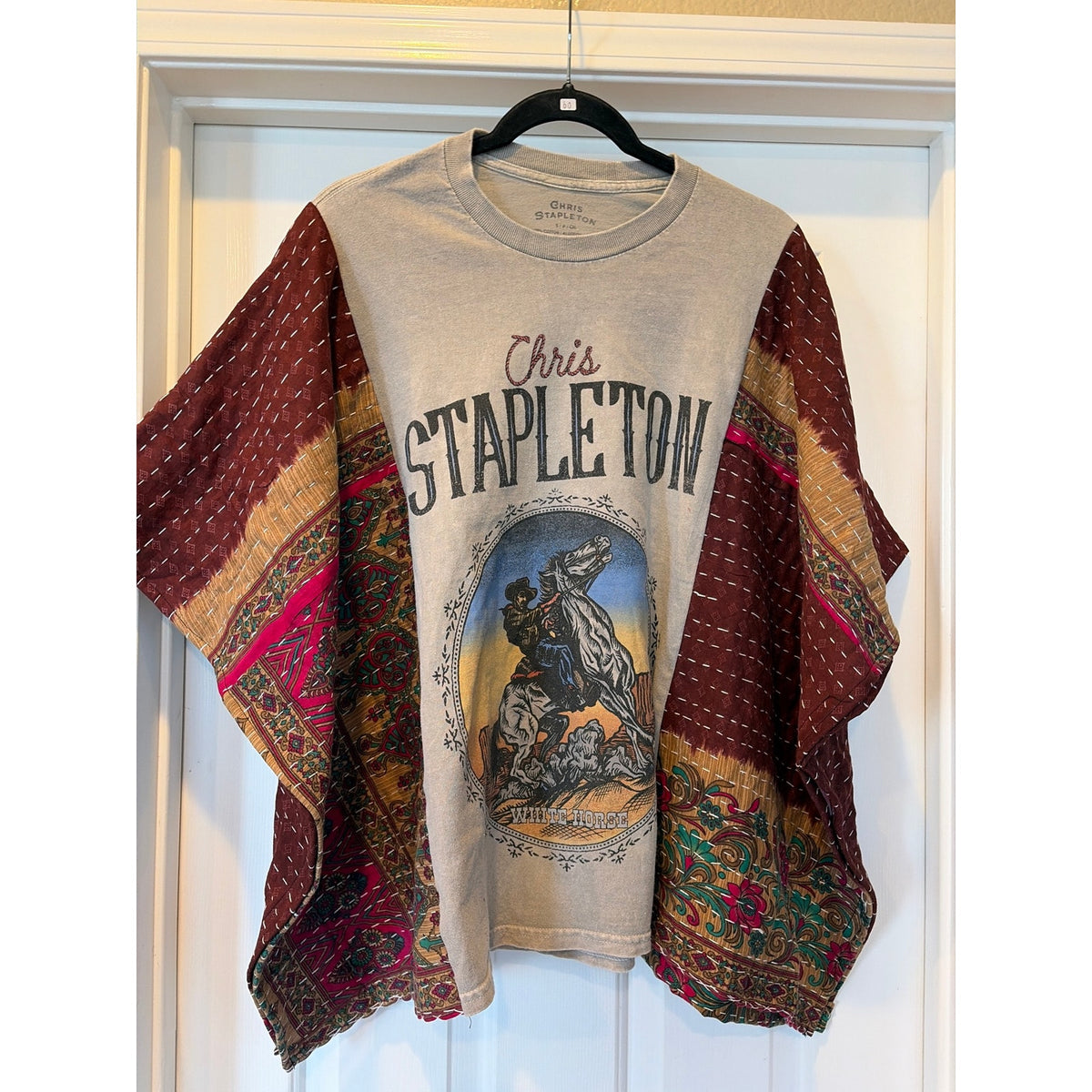 Chris Stapelton Upcycled Kantha Tunic Top Shirt OS Handmade Hippie Boho