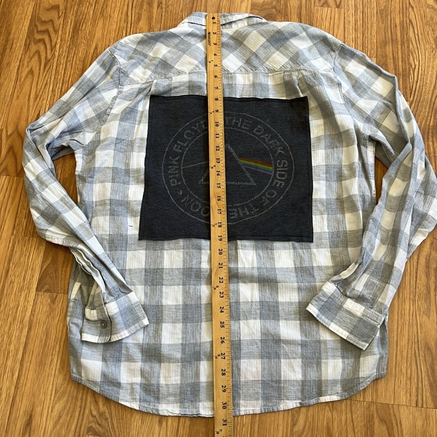 Pink Floyd Flannel Shirt upcycled one of a Kind Unisex Large