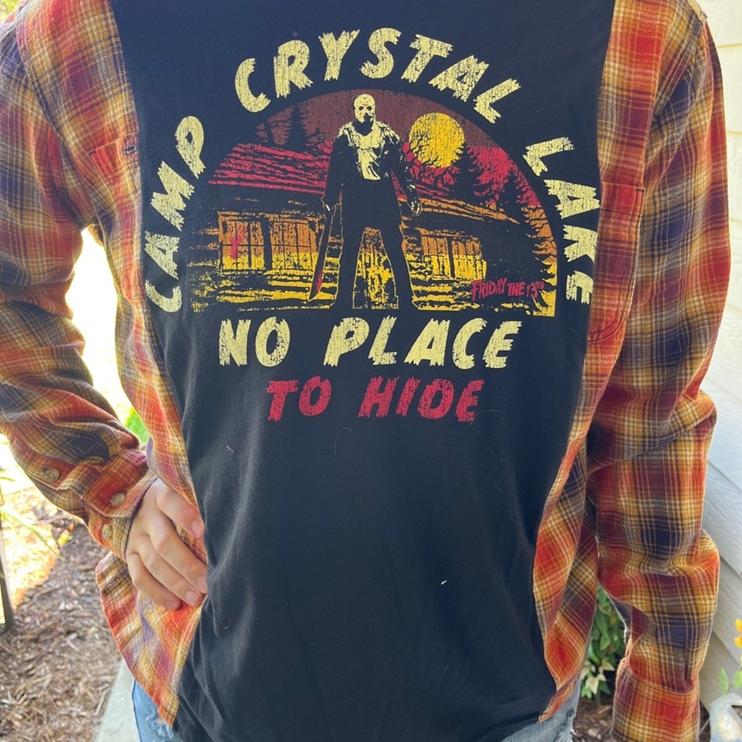 Friday the 13th Camp Crystal Lake Halloween Flannel shirt sweatshirt unisex