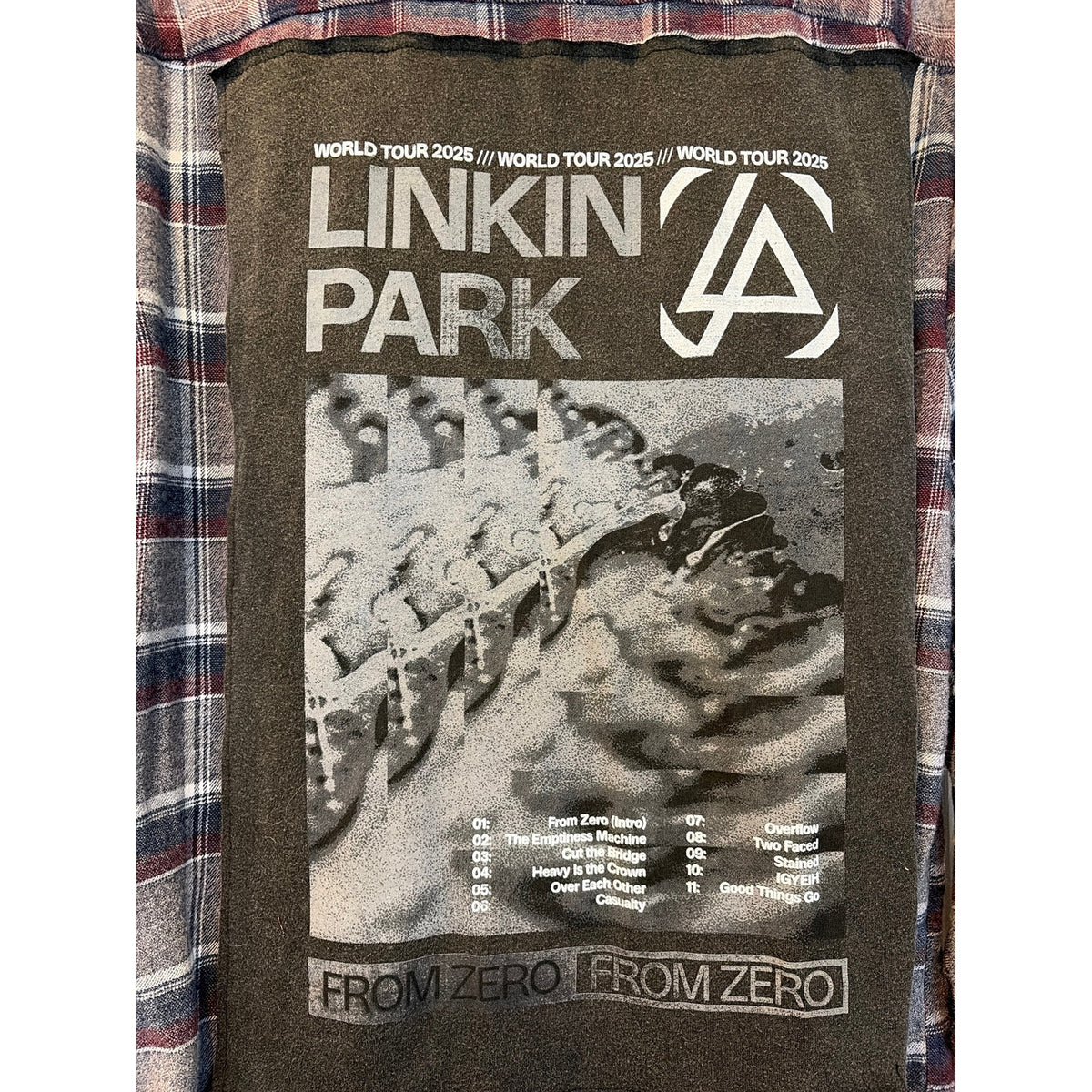 #6B Linkin Park Upcycled Flannel Shirt Unisex XXLarge 2XL