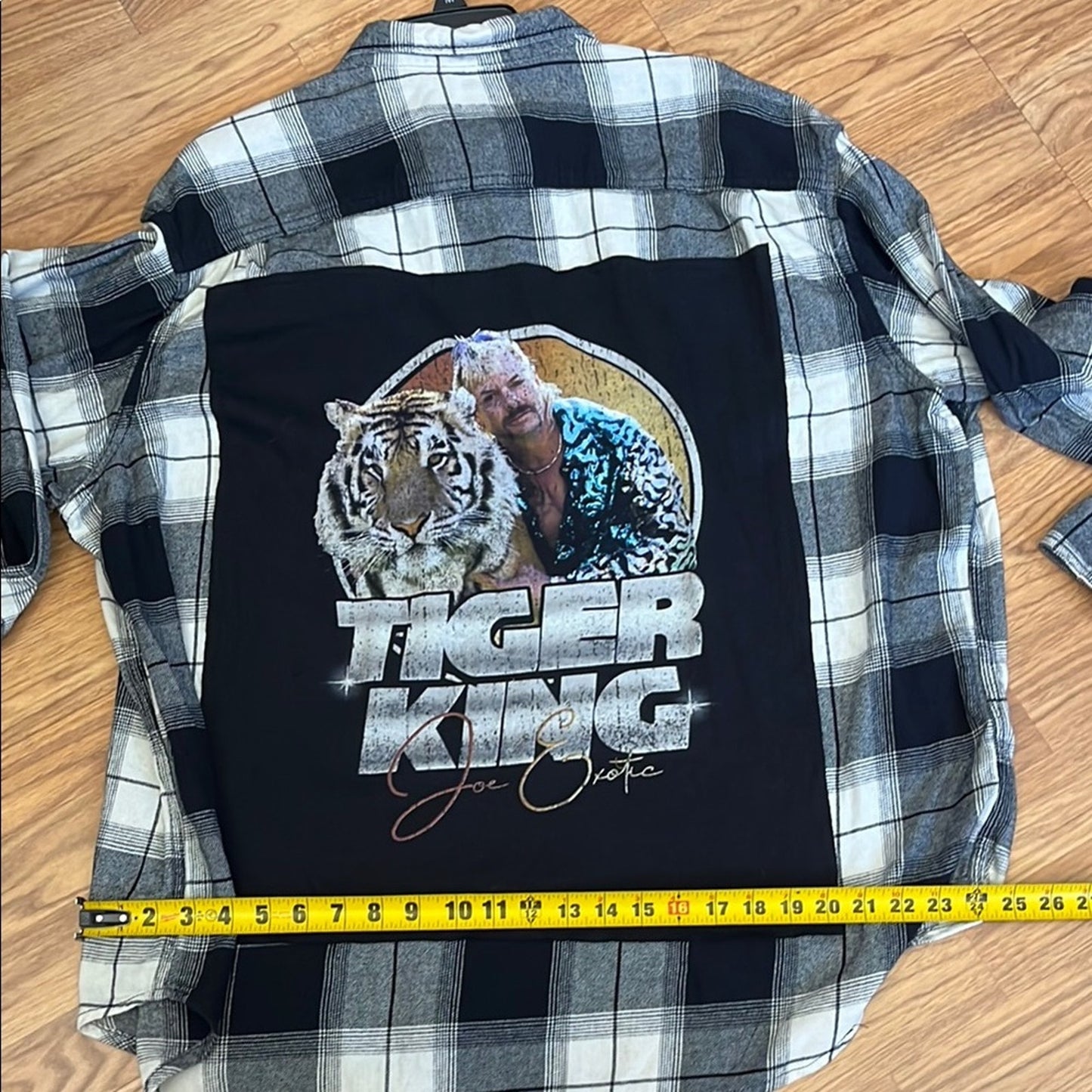 Tiger King Joe Exotic Upcycled Flannel Shirt Handmade Unisex Size 3XL