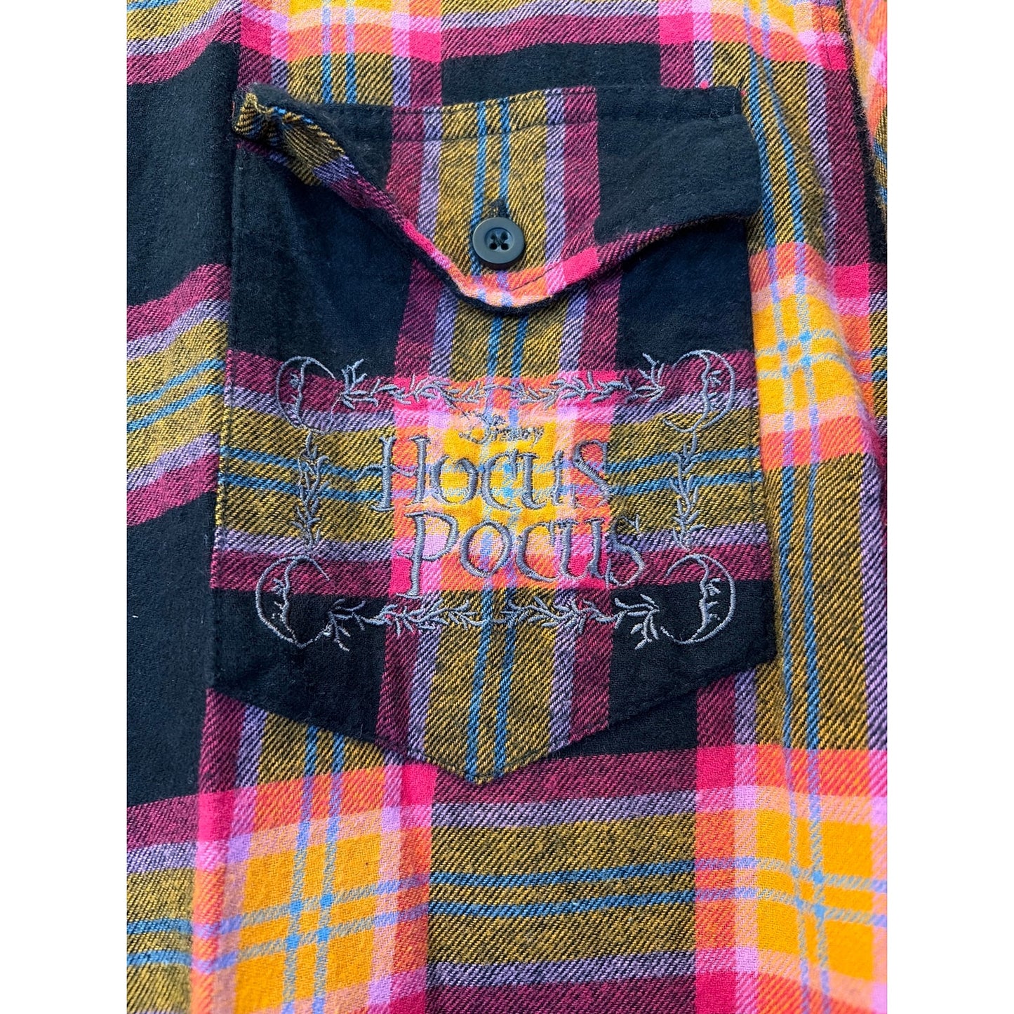 Disney Hocus Pocus Halloween Upcycled Flannel Shirt M