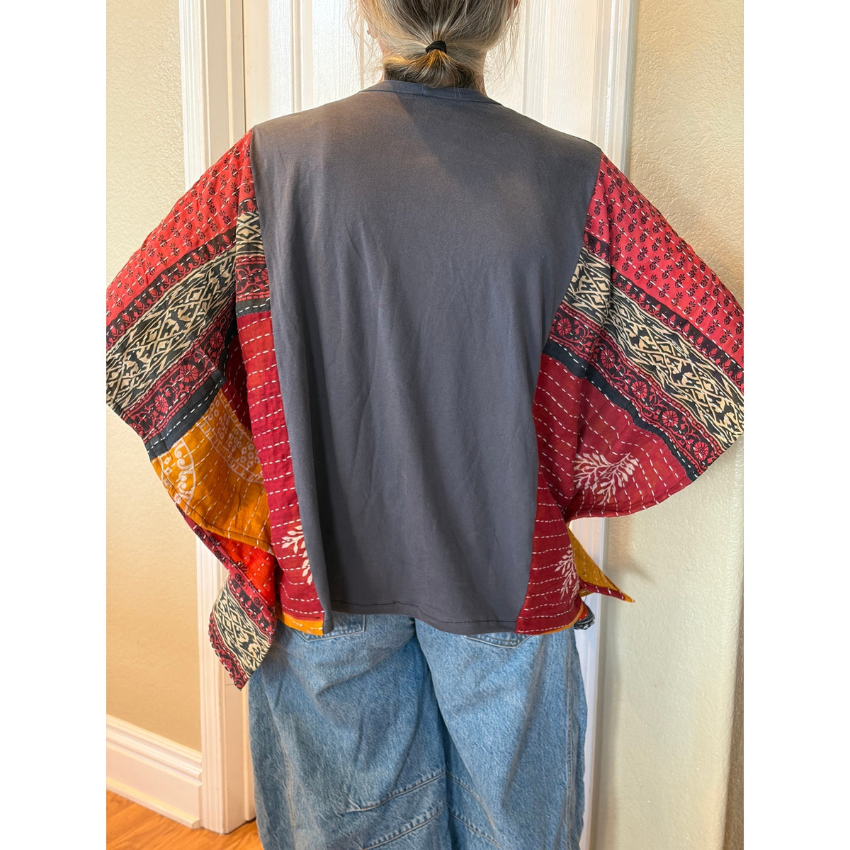 Fleetwood Mac Upcycled Kantha Tunic Top Shirt OS Handmade