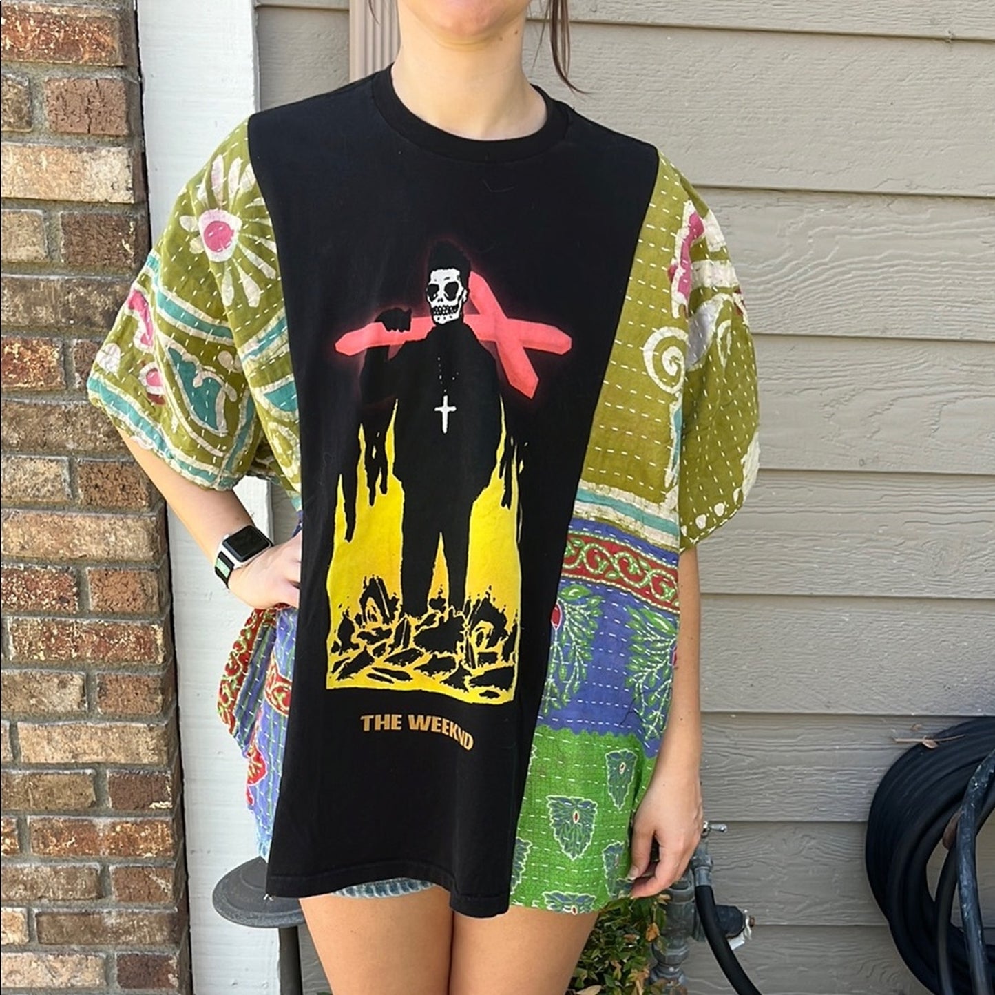 The Weeknd Upcycled Kantha Tunic Top Shirt OS Handmade Boho
