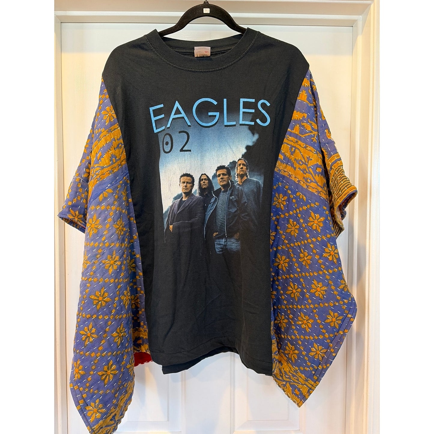 Eagles Upcycled Kantha Tunic Top Shirt OS Handmade Bohemian