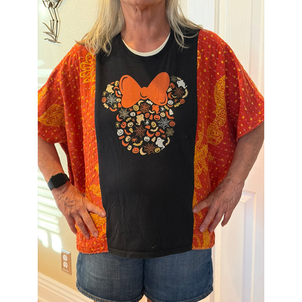 Mickey Disney Halloween Kantha Tunic Top Shirt OS Boho