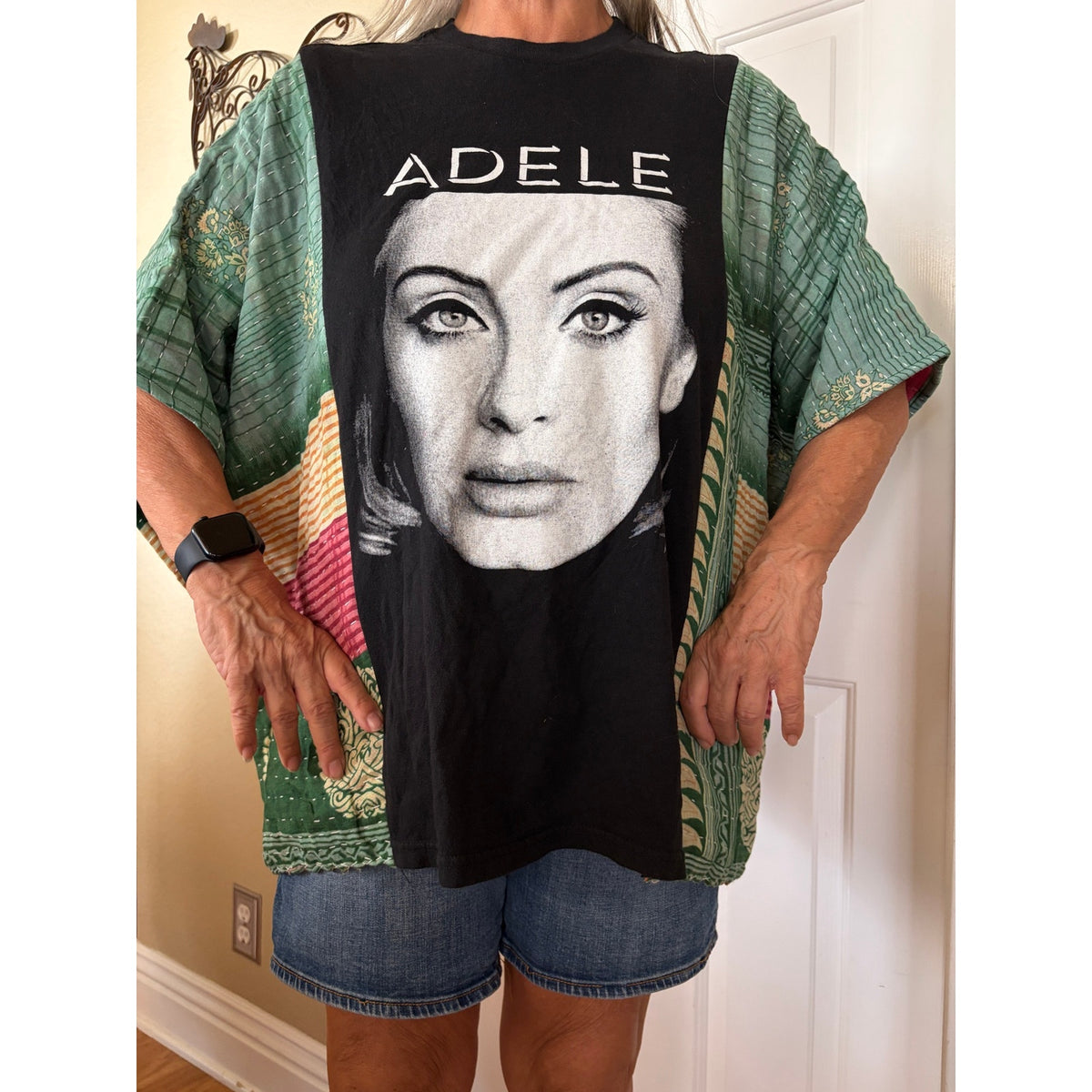 Adele Upcycled Kantha Tunic Top Shirt OS Handmade Boho