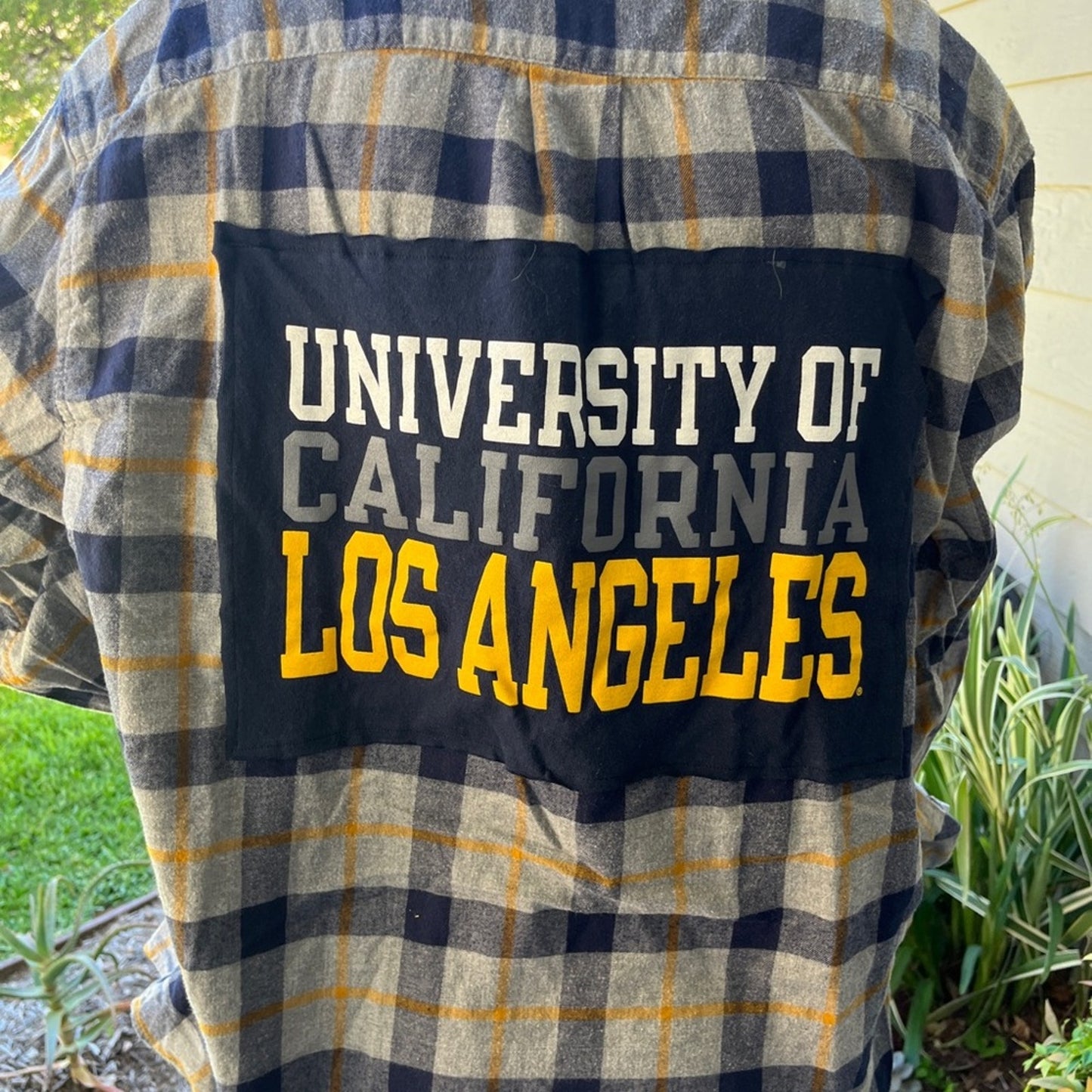 UCLA University of California Los Angeles Flannel Shirt upcycled unisex XL