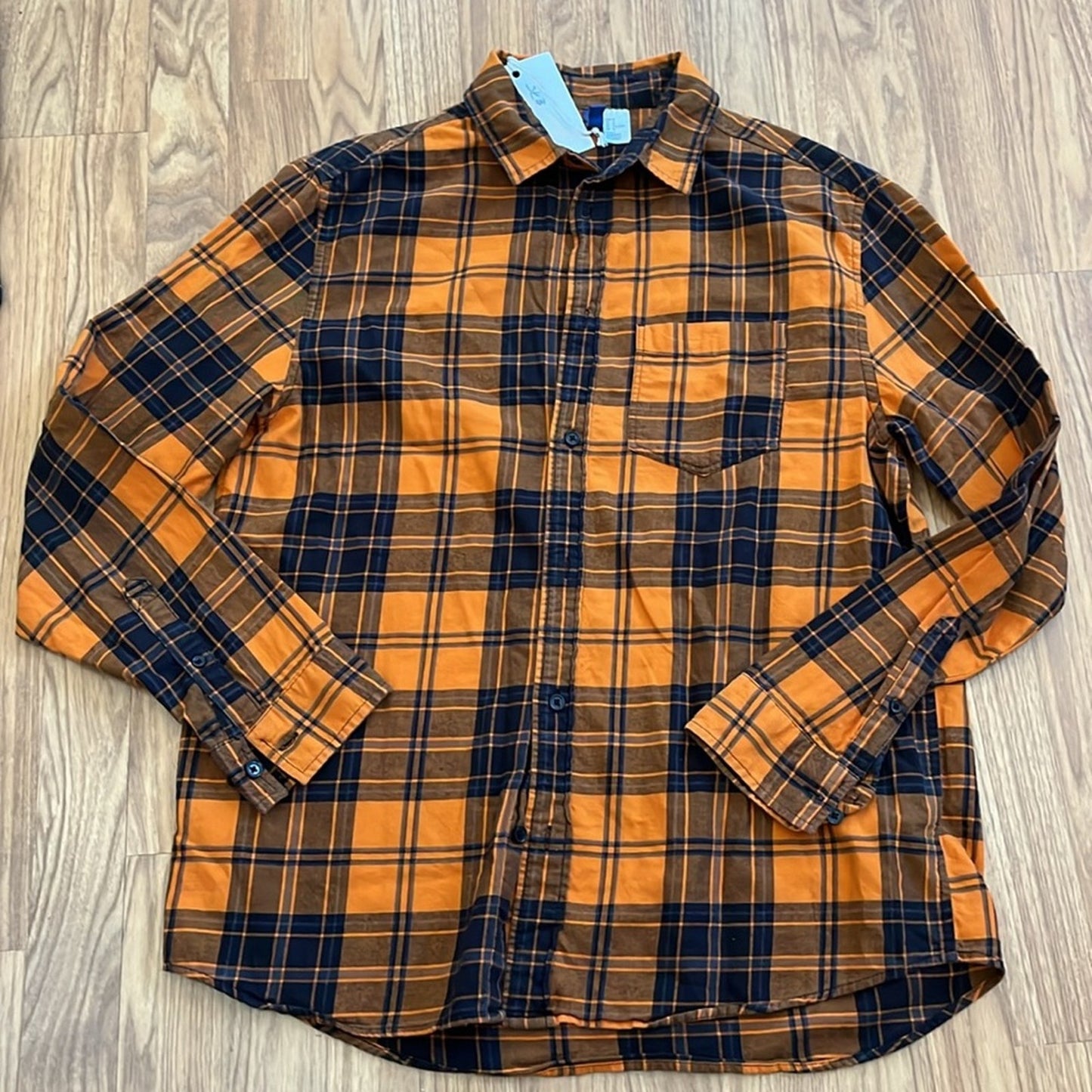 Halloween trick or treat Flannel Shirt upcycled unisex size medium