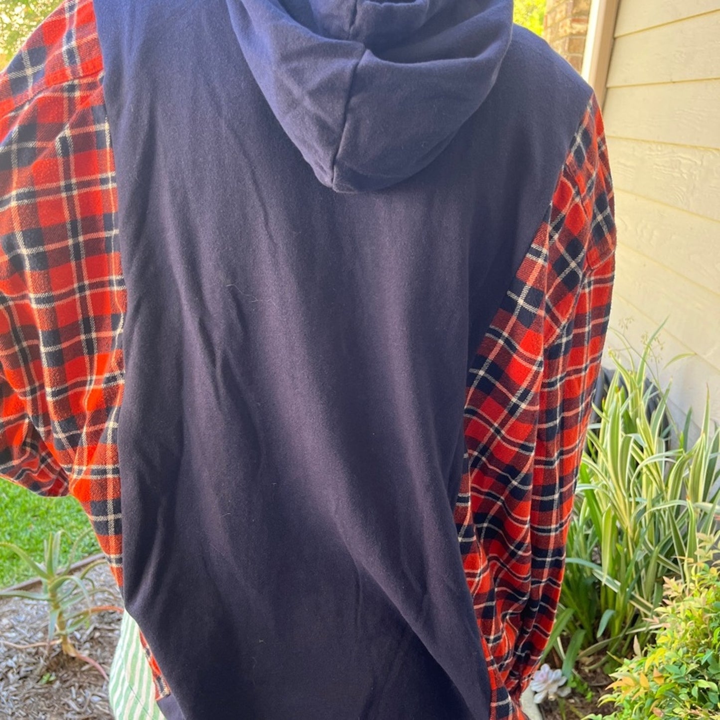 Cal State Fullerton Titans CSUF Flannel Sweatshirt upcycled one of a kind Medium