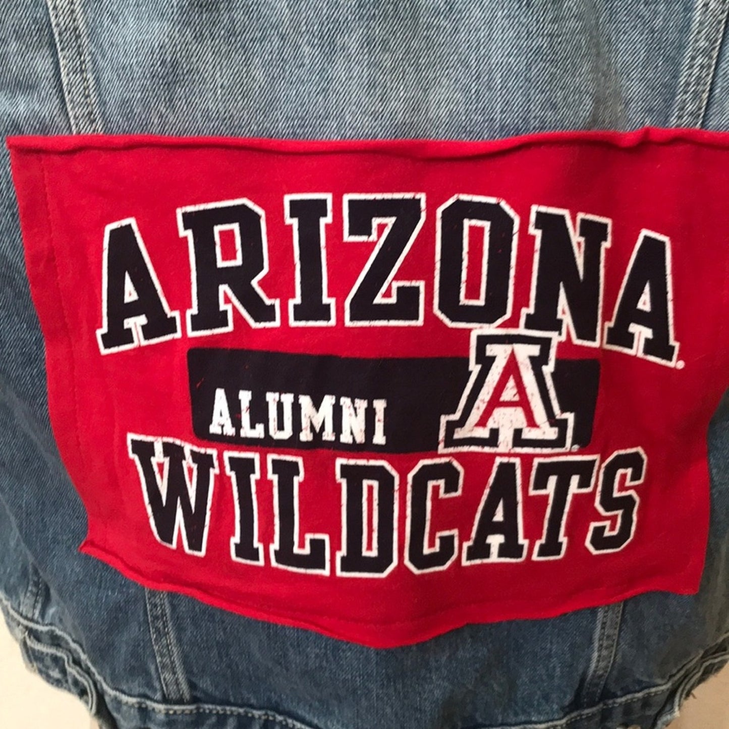 UofA Arizona Wildcats Alumni Jean jacket upcycled one of a kind Gap small