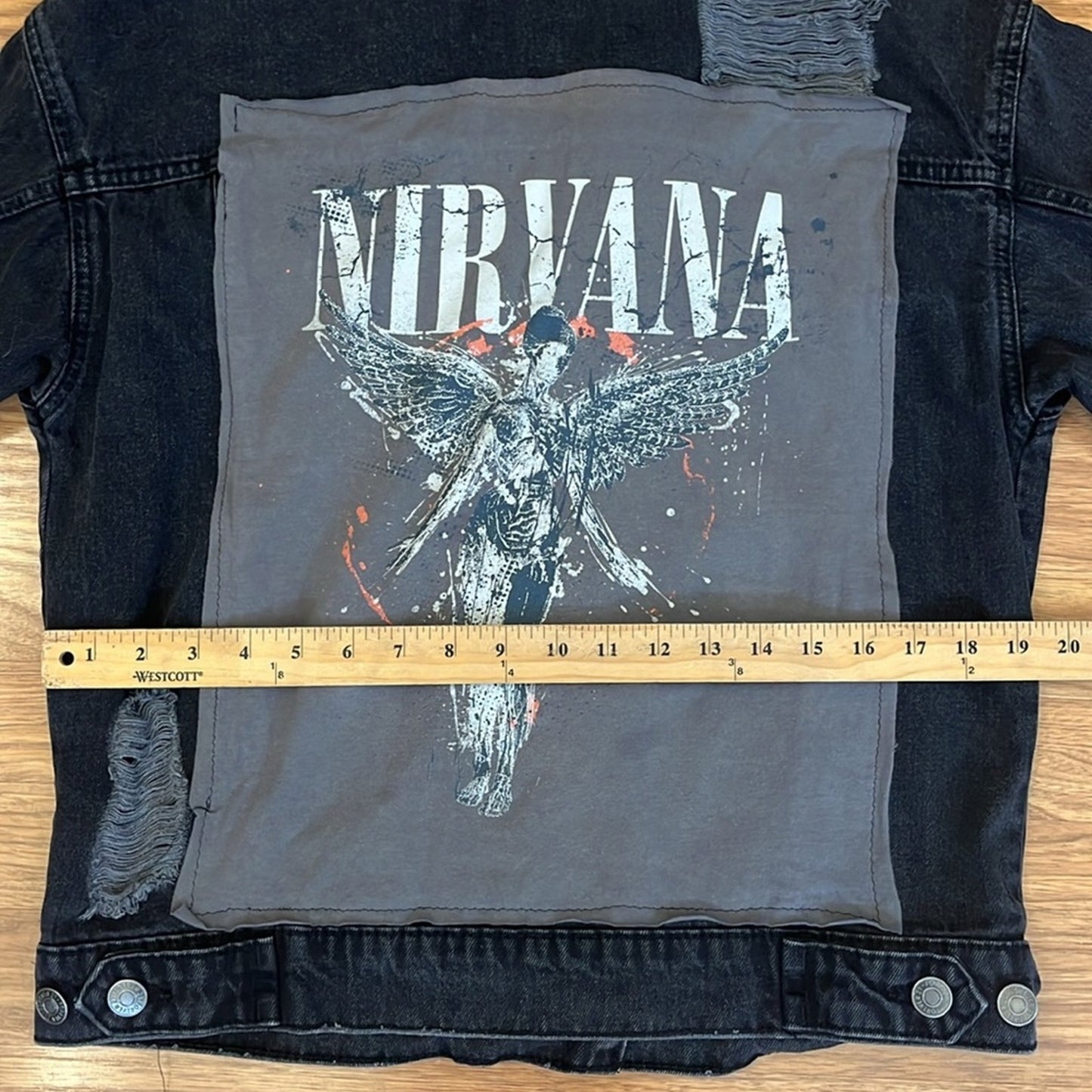 Nirvana Jean Jacket Distressed size x-small XS