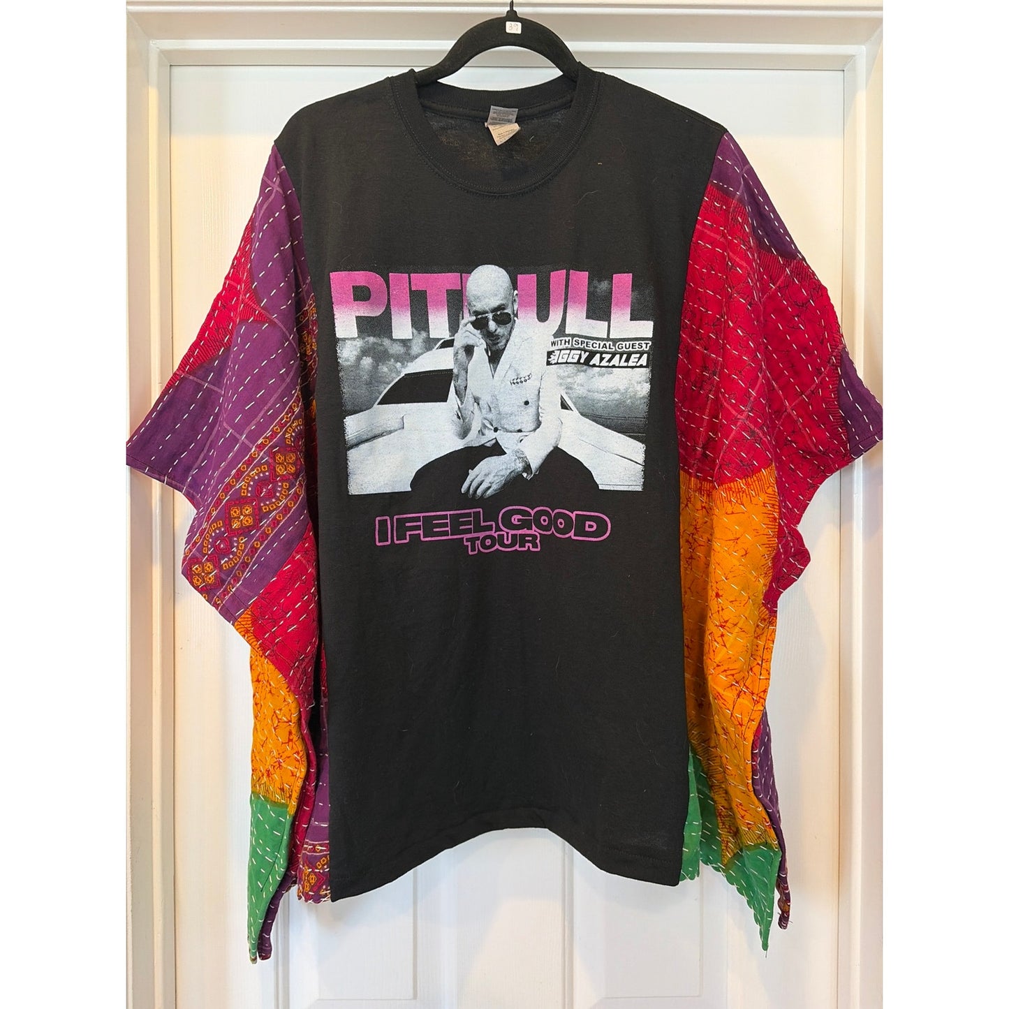Pitbull Upcycled Kantha Tunic Top Shirt OS Handmade Boho