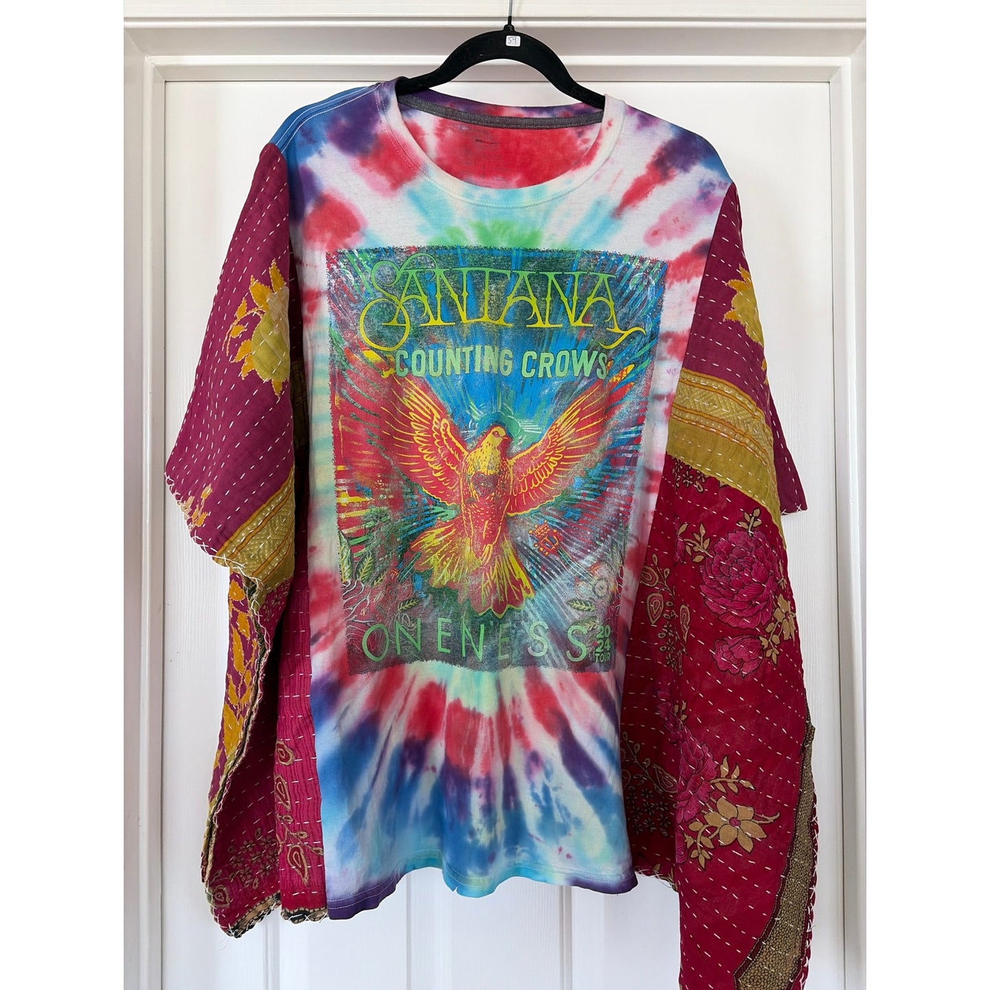 Santana Upcycled Kantha Tunic Top Shirt OS Handmade Boho