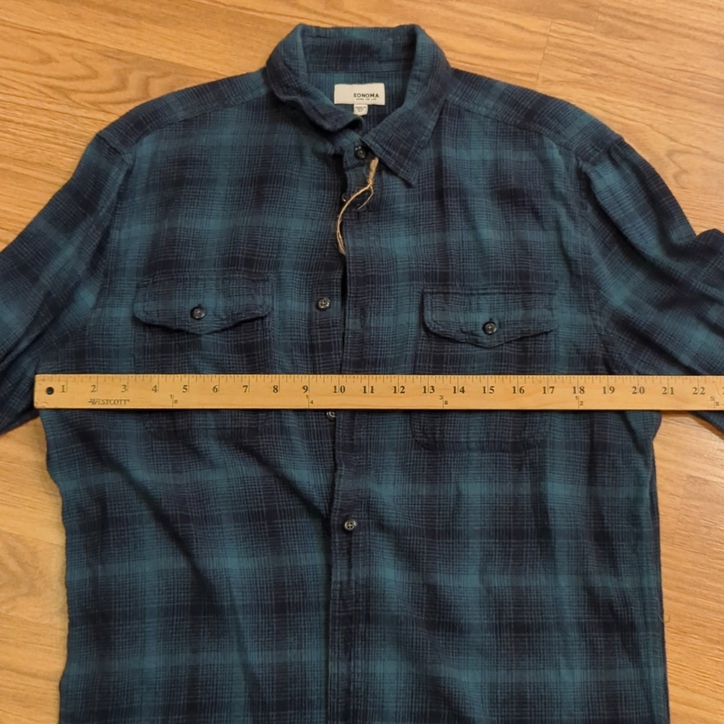Elf Christmas OMG Santa Upcycled Flannel Shirt men's / unisex Medium M
