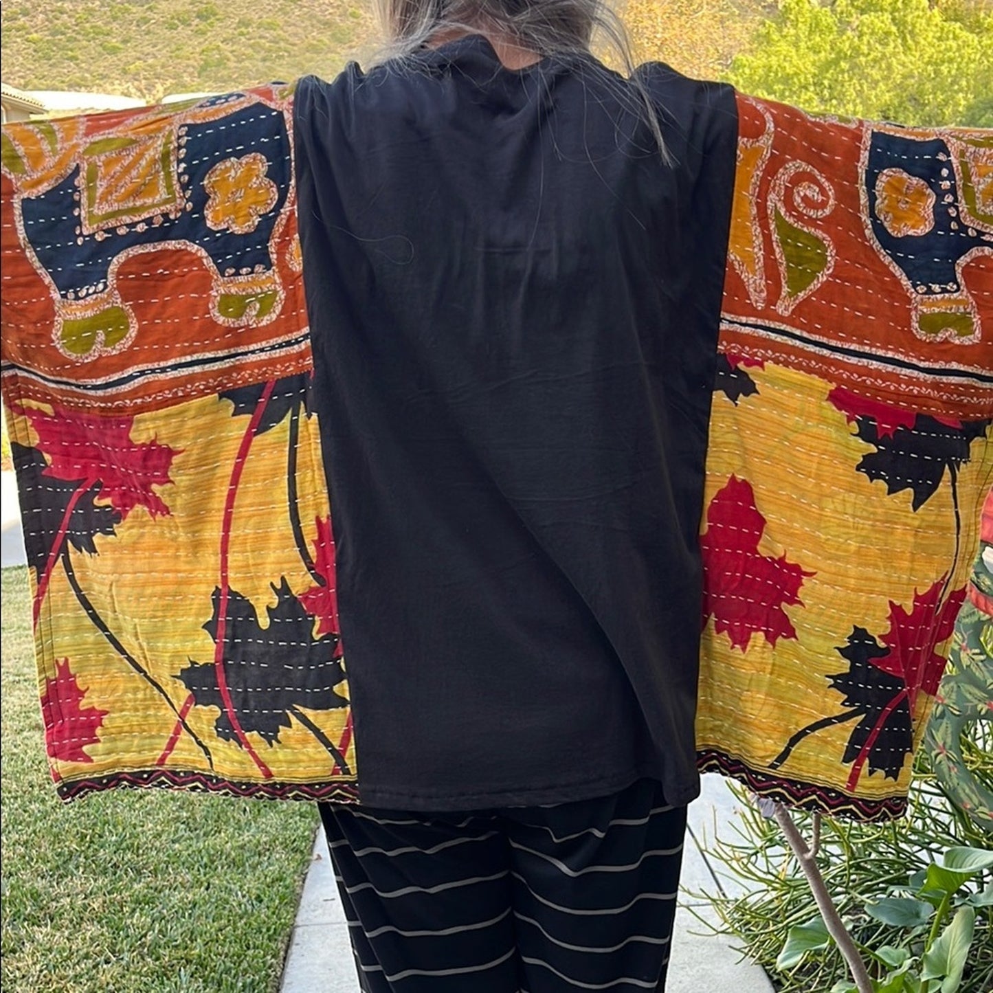 Lady Gaga Upcycled Kantha Tunic Top Shirt OS Handmade Bohemian Hippie