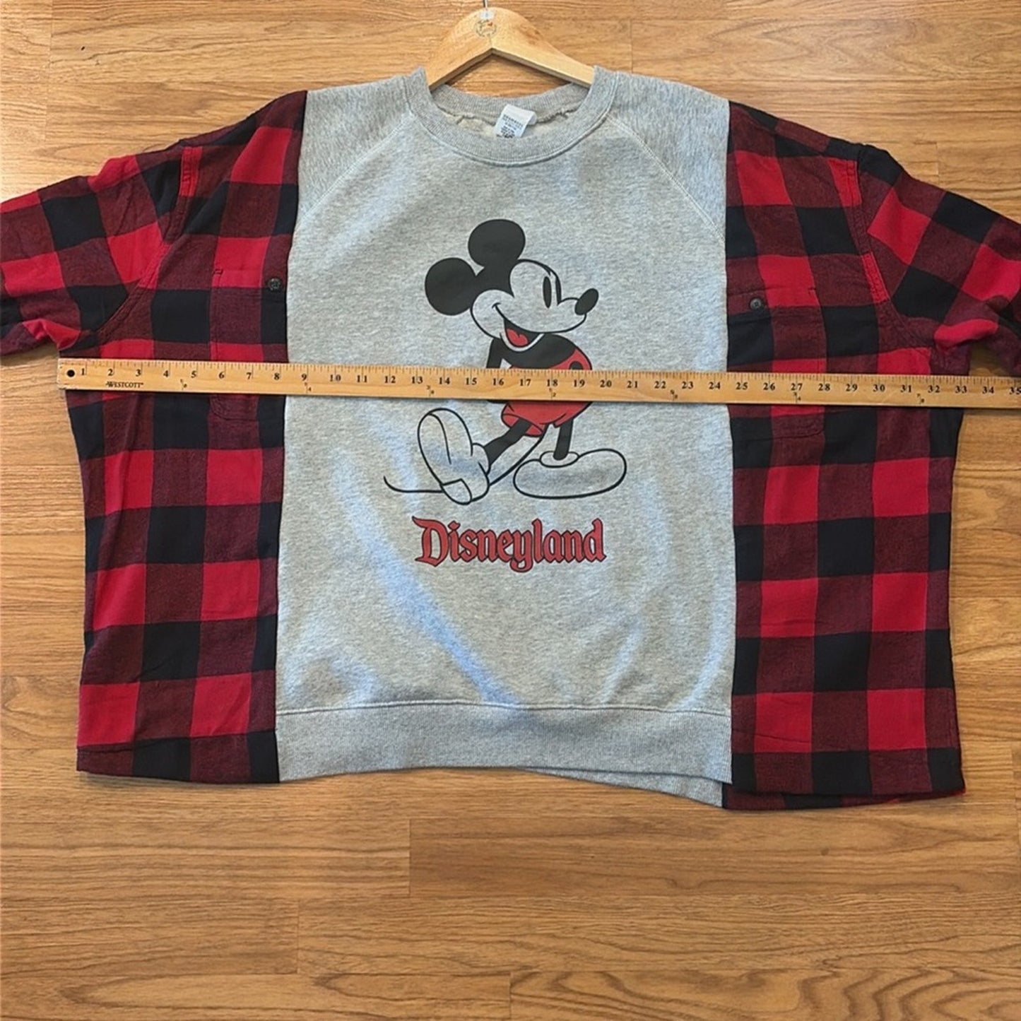 Disneyland Mickey Mouse Sweatshirt Flannel Shirt OS Handmade Unisex Oversized