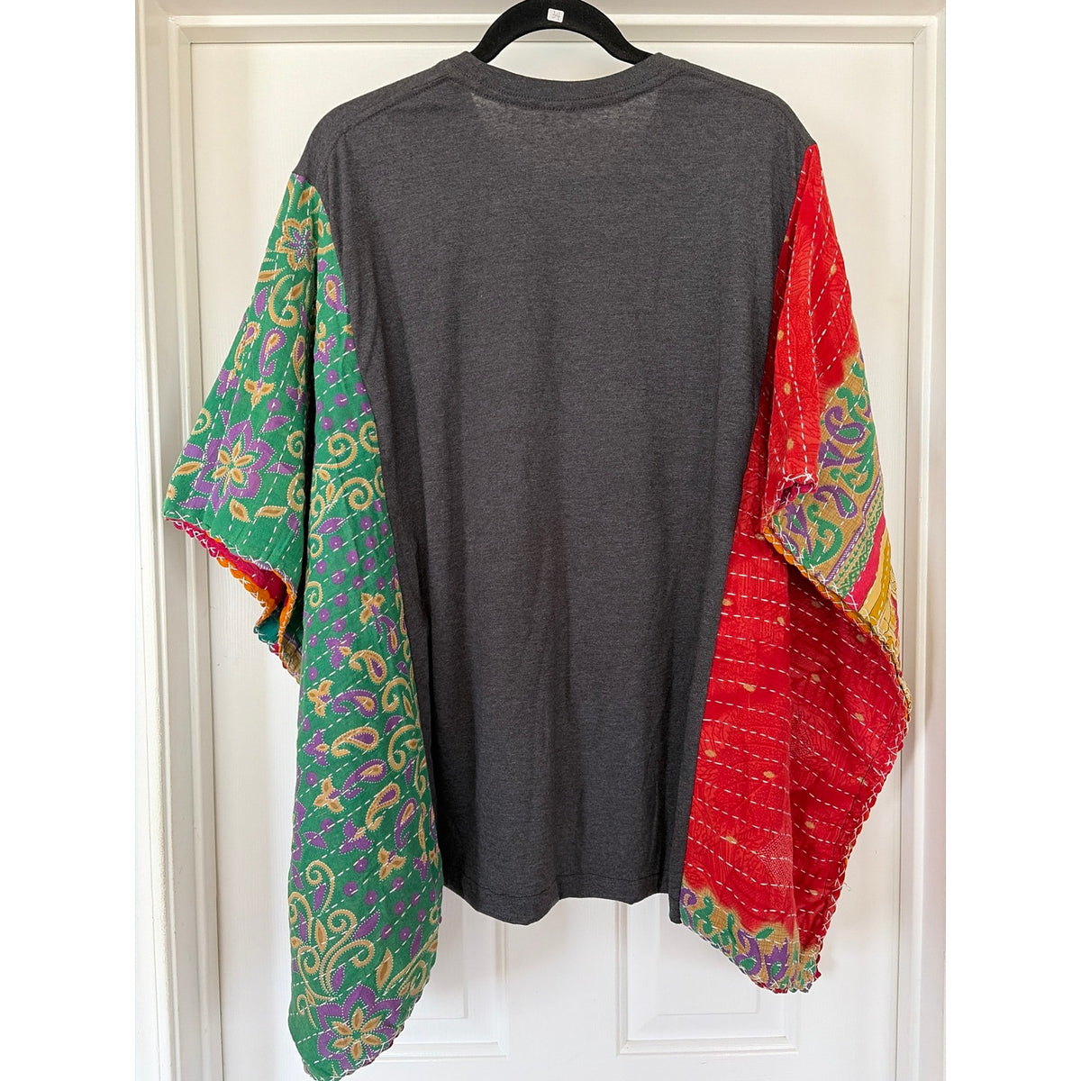 Johnny Cash Upcycled Kantha Tunic Top Shirt OS Handmade Boho