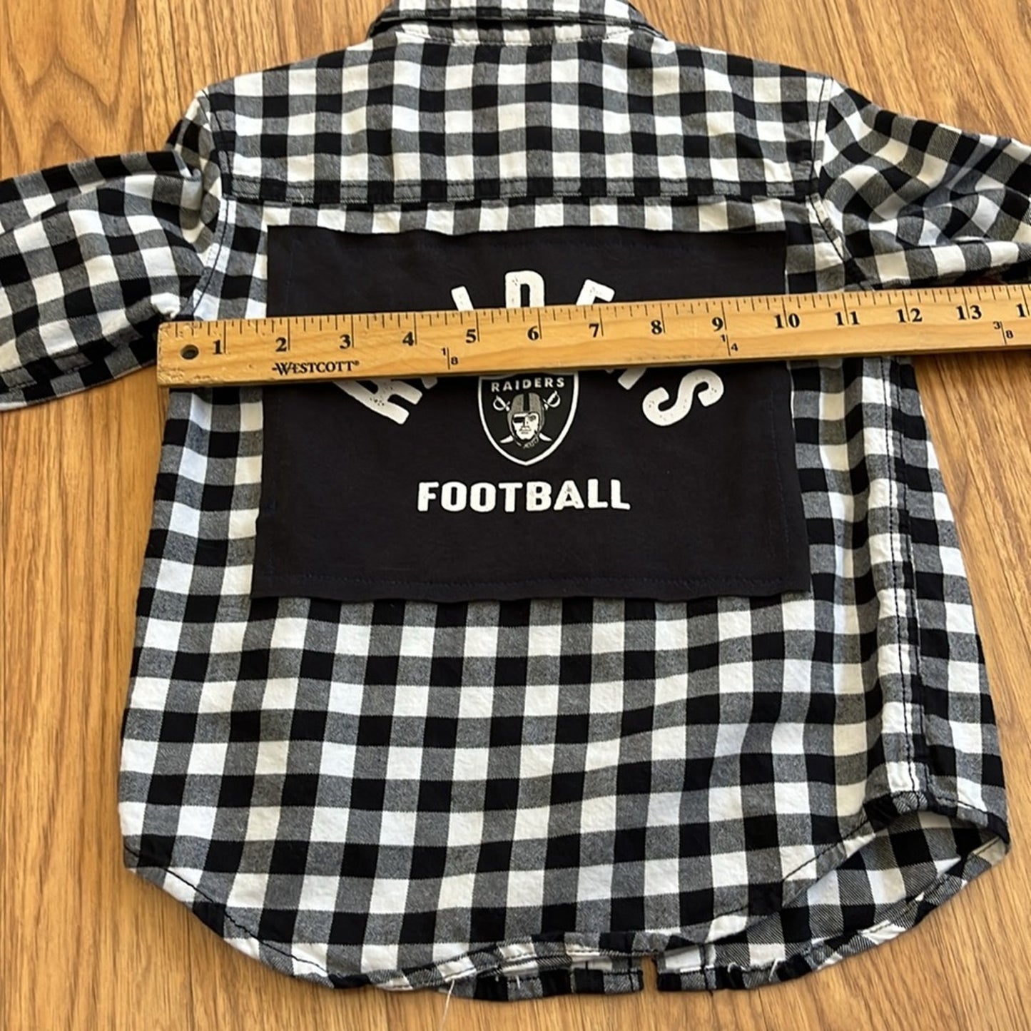 Las Vegas Raiders Football NFL Flannel Shirt upcycled Size 3T