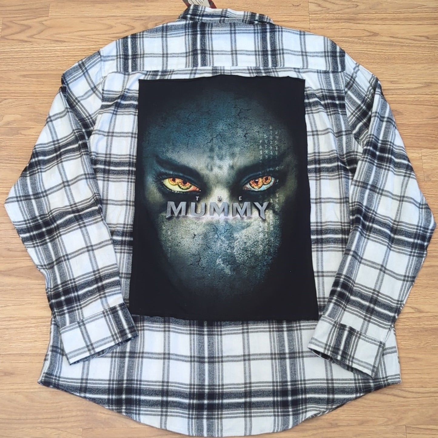 The Mummy Flannel Shirt upcycled one of a kind unisex size large