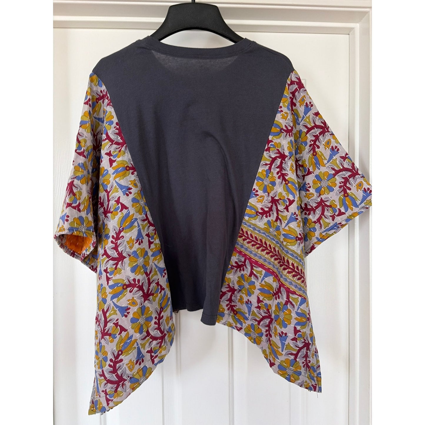 Rolling Stones Upcycled Kantha Tunic Top Shirt OS Handmade Boho
