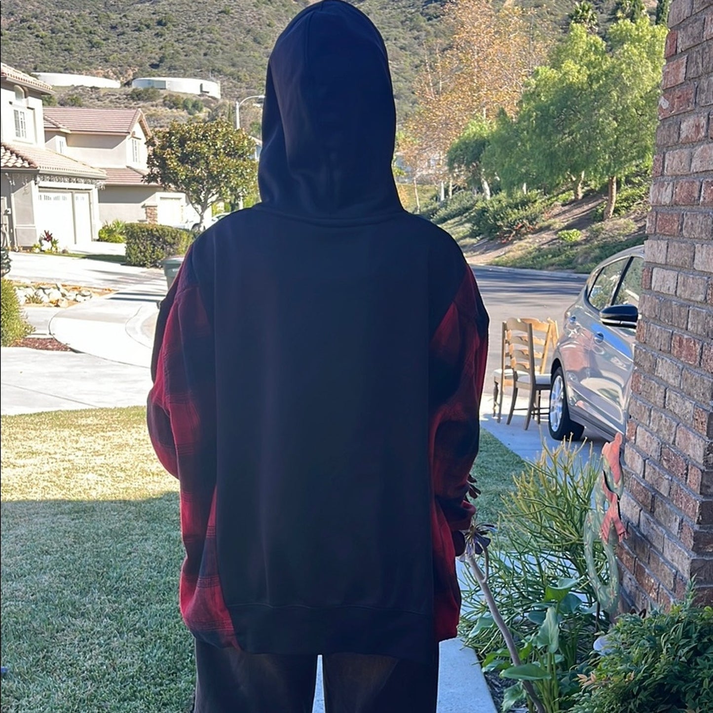 San Diego State Upcycled Flannel Sweatshirt Hoodie Unisex OS One Size