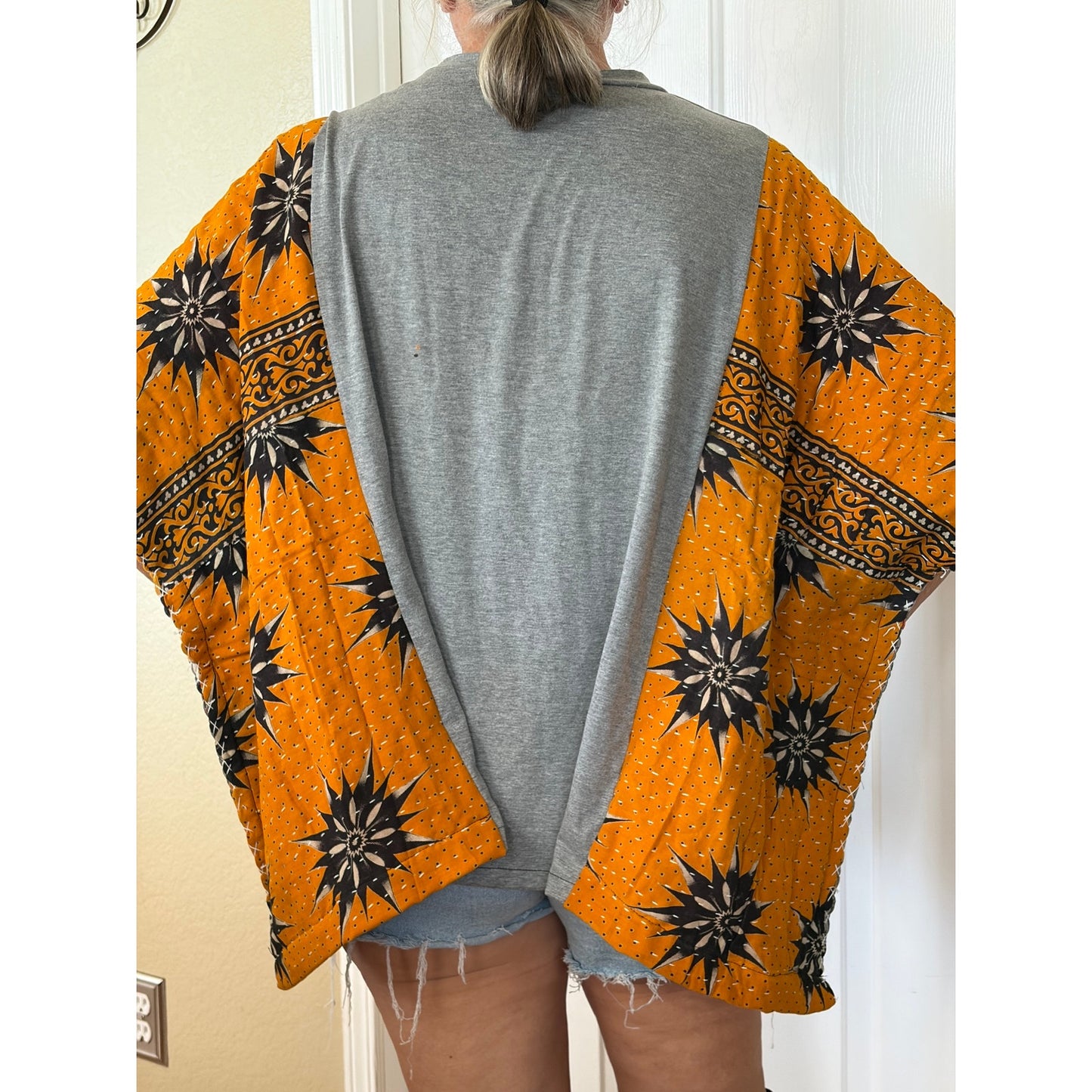 Tis the Season Upcycled Kantha Tunic top Shirt OS HAndmade