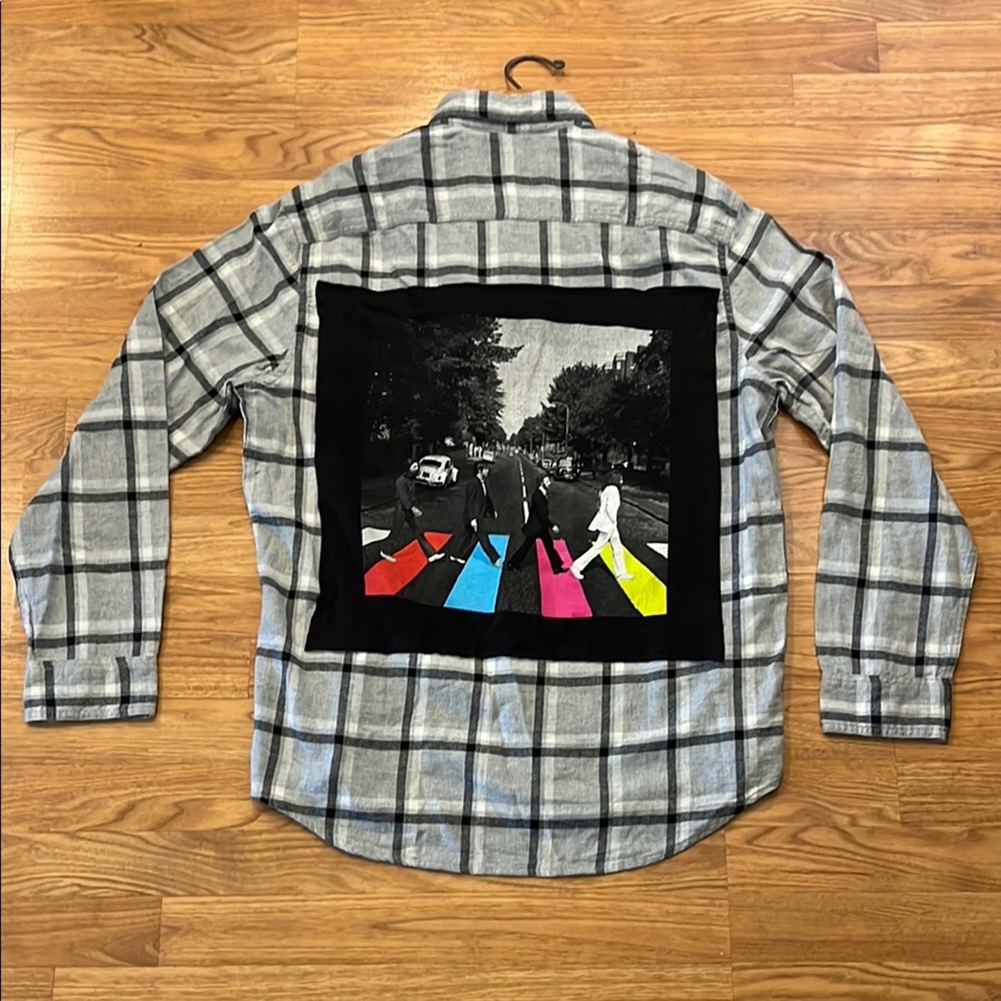 Beatles Upcycled Flannel Shirt unisex Size Large L
