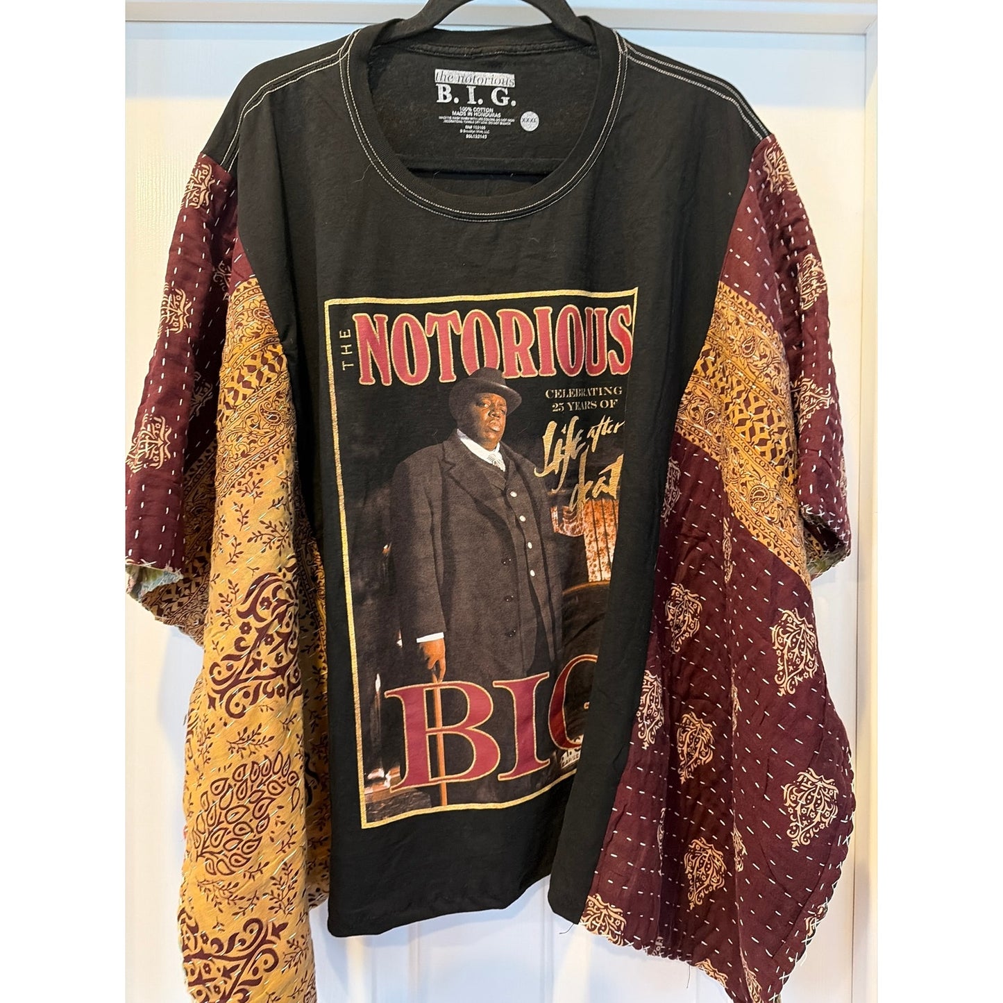 Notorious BIG Upcycled Kantha Tunic Top Shirt OS Handmade Boho