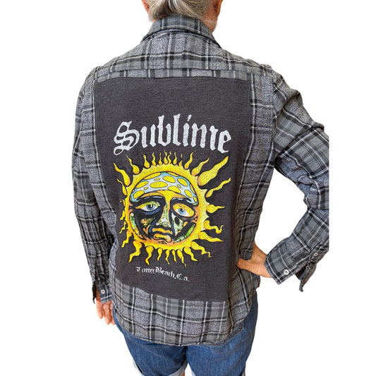 Sublime Upcycled Flannel Shirt Unisex Size Medium M