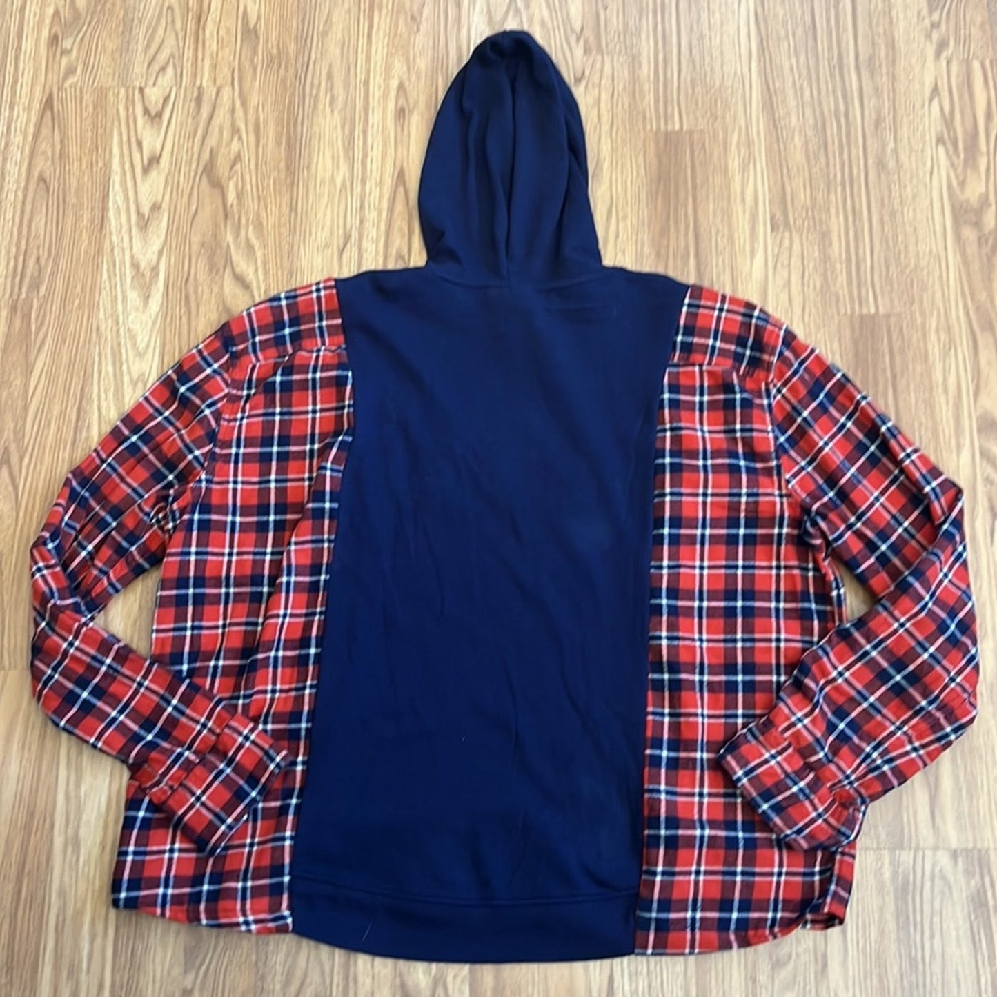 Cal State Fullerton Titans CSUF Flannel Sweatshirt upcycled one of a kind Medium