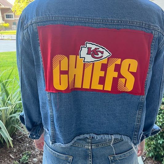 Kansas City Chiefs Jean Jacket Size Large L