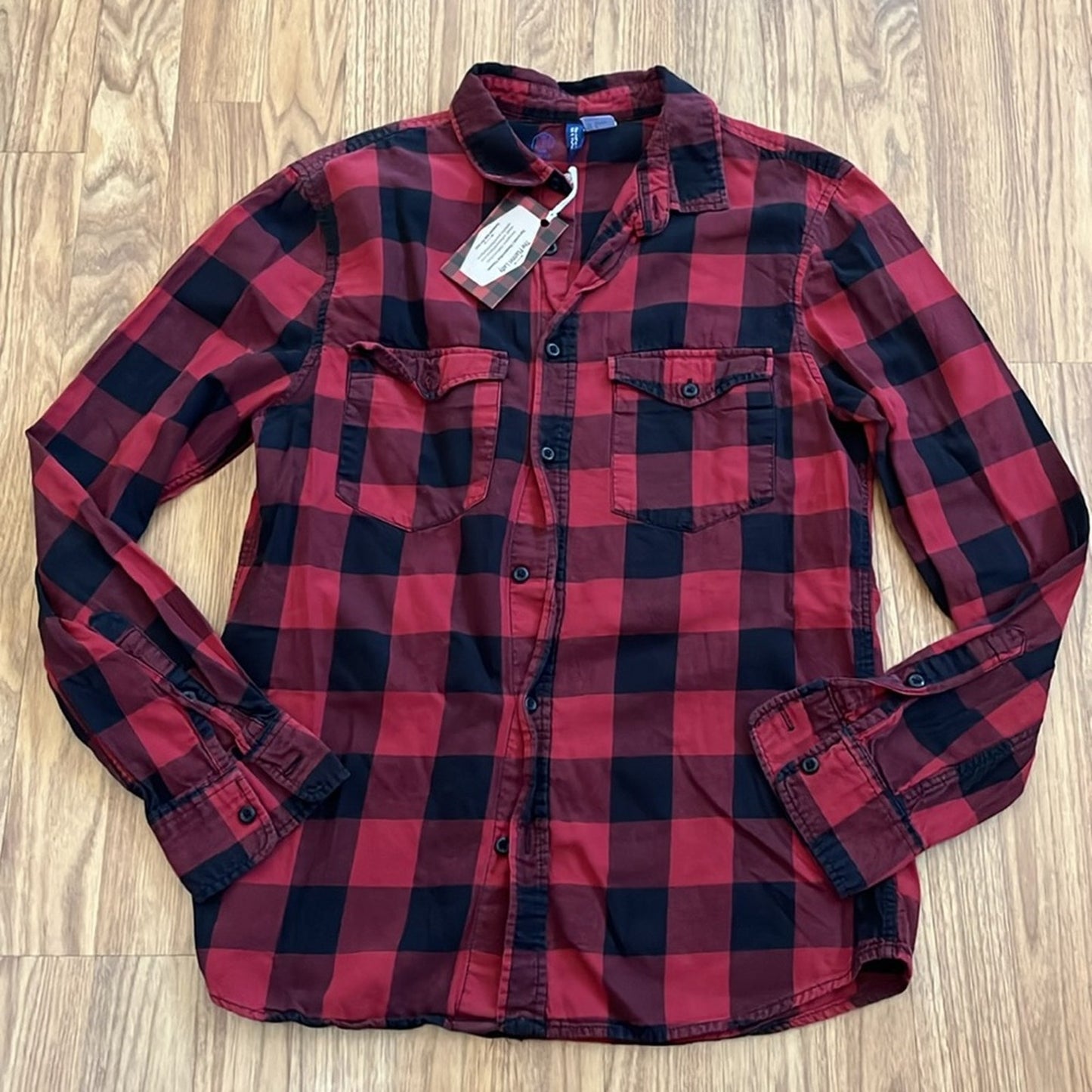 Mickey and Minnie Trick or Treat Halloween Flannel Shirt upcycled unisex Small